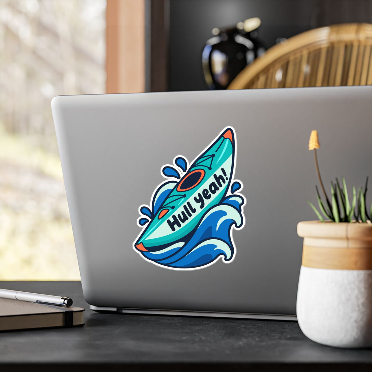 Kayak Sticker Hull Yeah – Funny Kayaking Decals for Kayakers and Rowing Fans, Laptop or Water Bottle