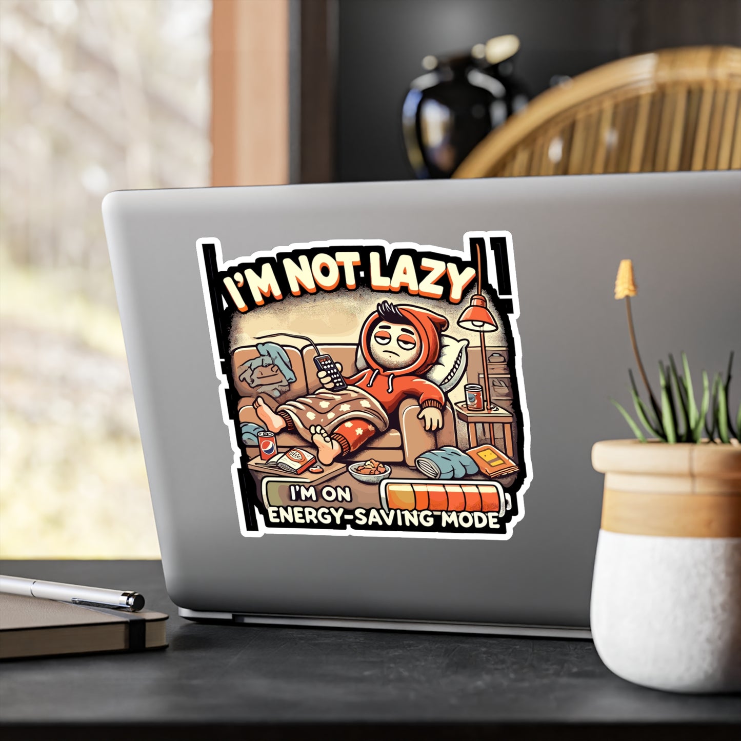 I'm Not Lazy, I'm on Energy-Saving Mode - Lazy Sticker for Laptop Sticker. Water Bottle Sticker, Vinyl Energy-saving Decal - Lazy Gift