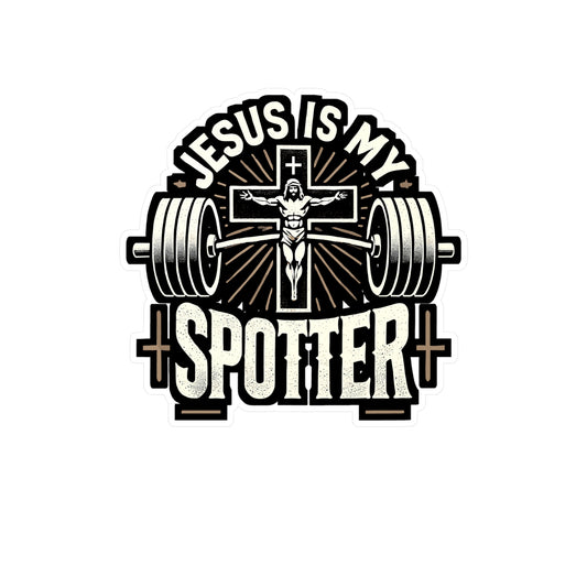 Jesus Is My Spotter - Jesus Sticker for Car Window Laptop Sticker. Water Bottle Sticker, Vinyl Spotter Decal, Faith Sticker - Jesus Gift