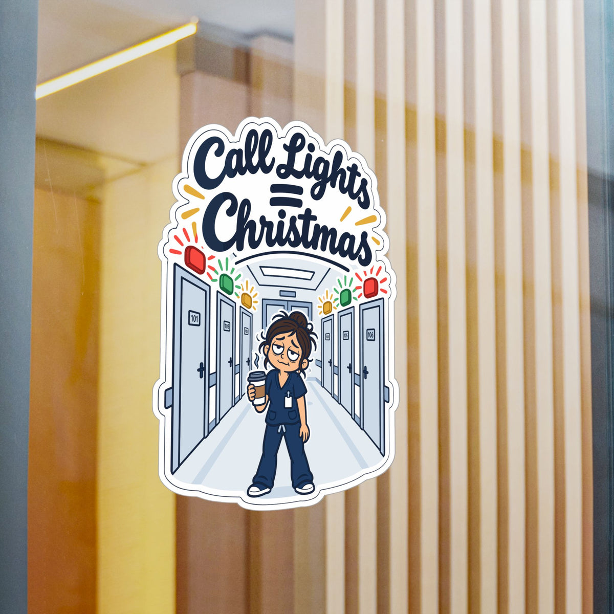 Nurse Sticker – Call Lights = Christmas Funny Nursing Student Decals for Laptop, Water Bottle, Waterproof Vinyl Nursing School Degree Gift