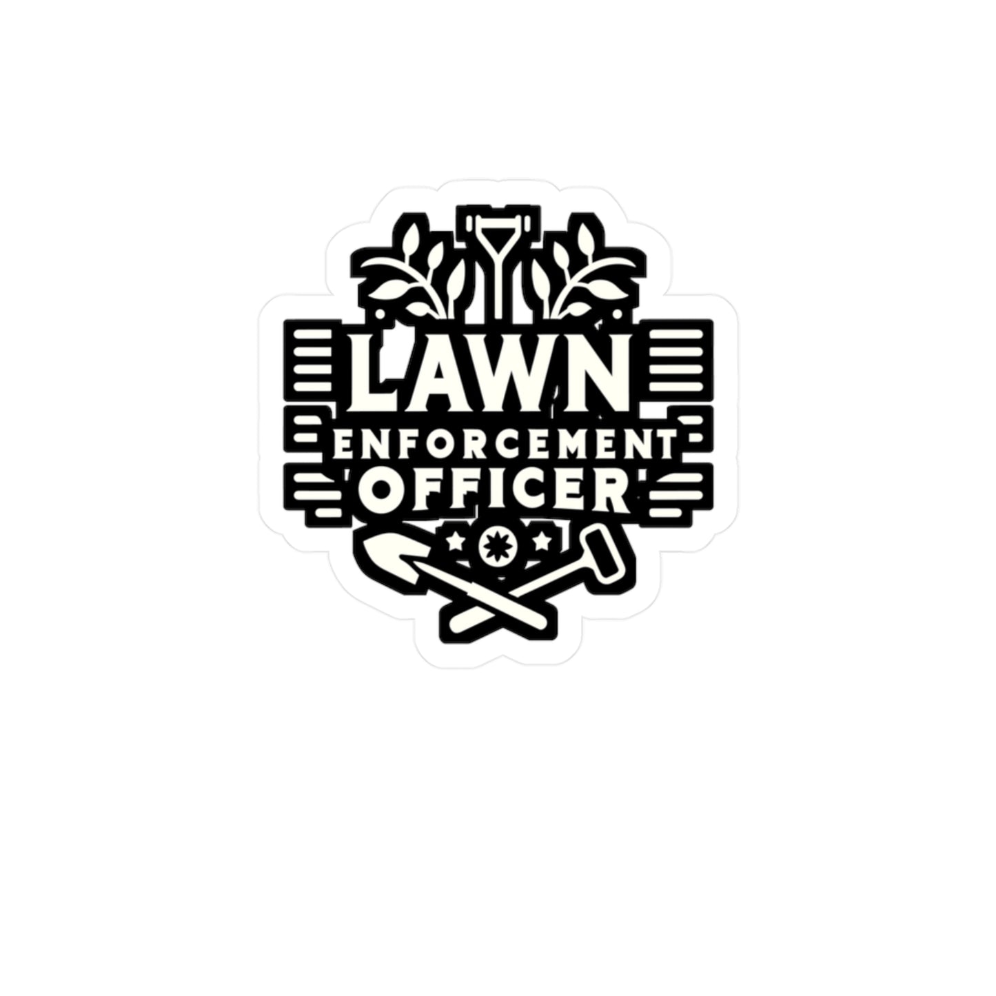 Lawn Enforcement Officer - Gardening Sticker for Laptop Sticker. Water Bottle Sticker, Vinyl Landscaper Decal - Gardening Gift