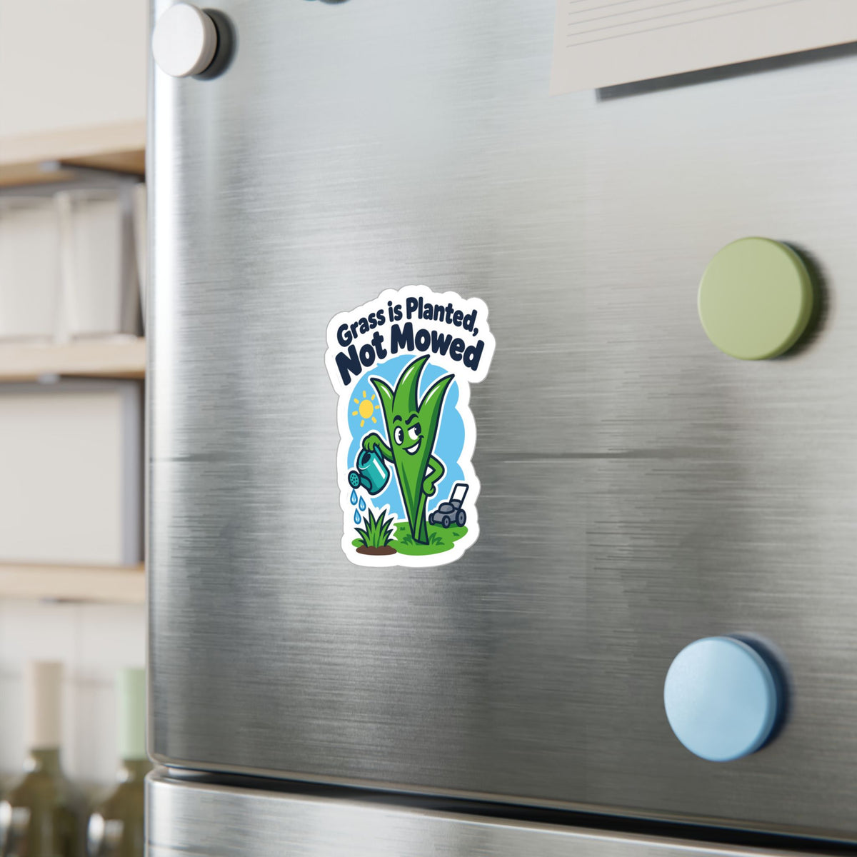 Plants Sticker - Grass is Planted, Not Mowed - Nature-Inspired Dandelion decals for Laptop or Water Bottle, Friendship Gift