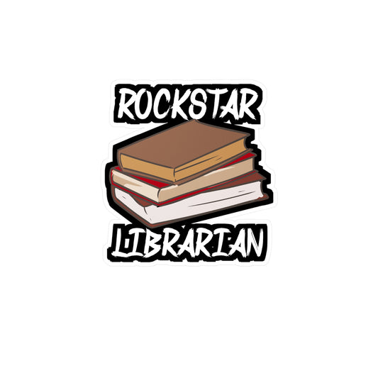 Rockstar Librarian - Librarian Sticker for Laptop Sticker. Water Bottle Sticker, Vinyl Books Decal - Librarian Gift