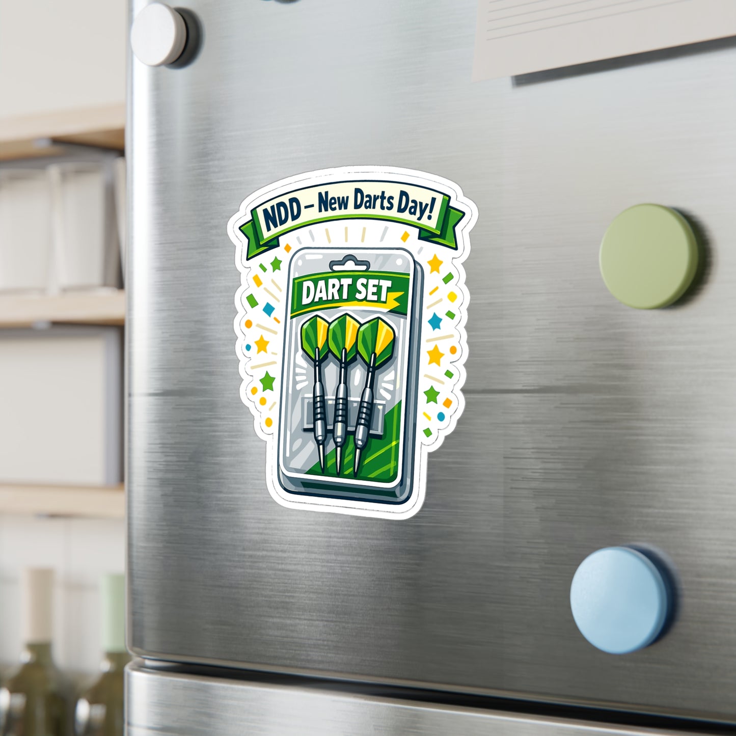 Dart Sticker NDD – New Darts Day! Funny Drinking Team Design, Vinyl Waterproof Decals for Laptop, Water Bottle, Dartboard Arrow Fans