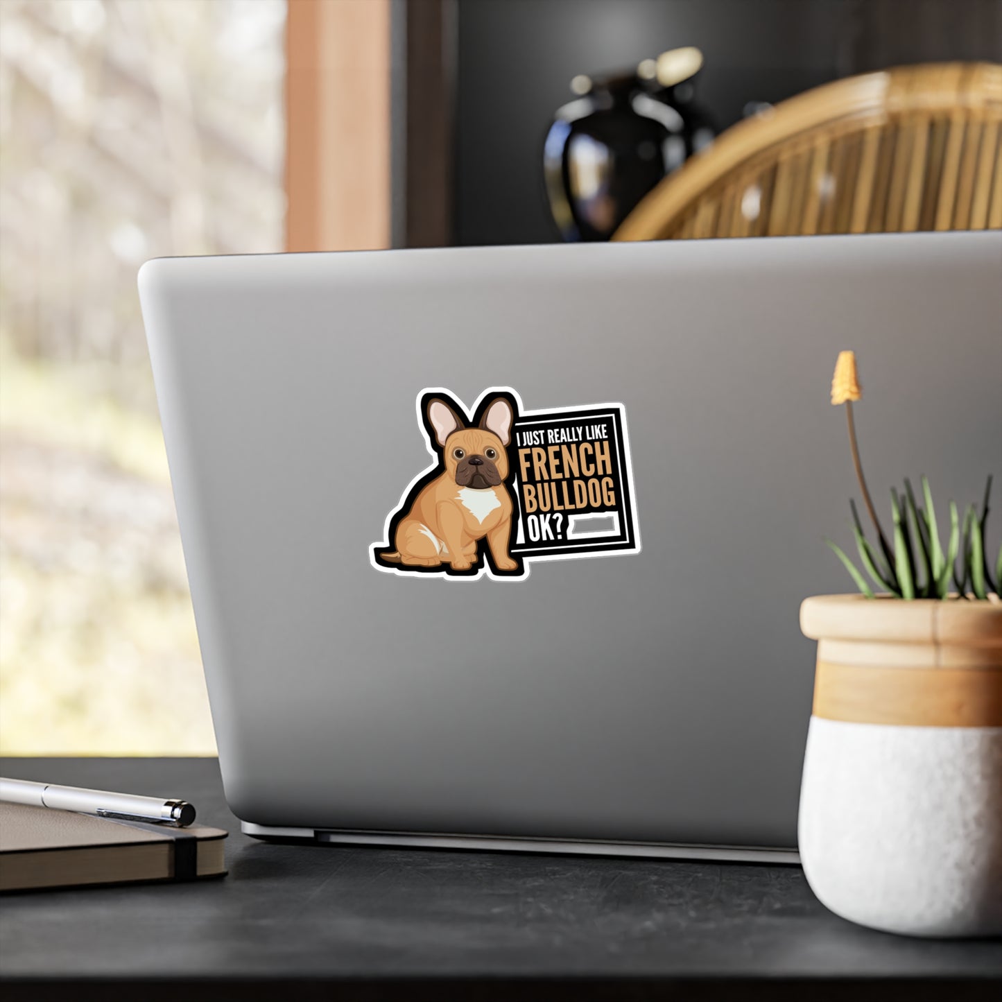 I Really Like French Bulldog - Love Sticker for Laptop Sticker. Water Bottle Sticker, Vinyl Small Decal - Love Gift