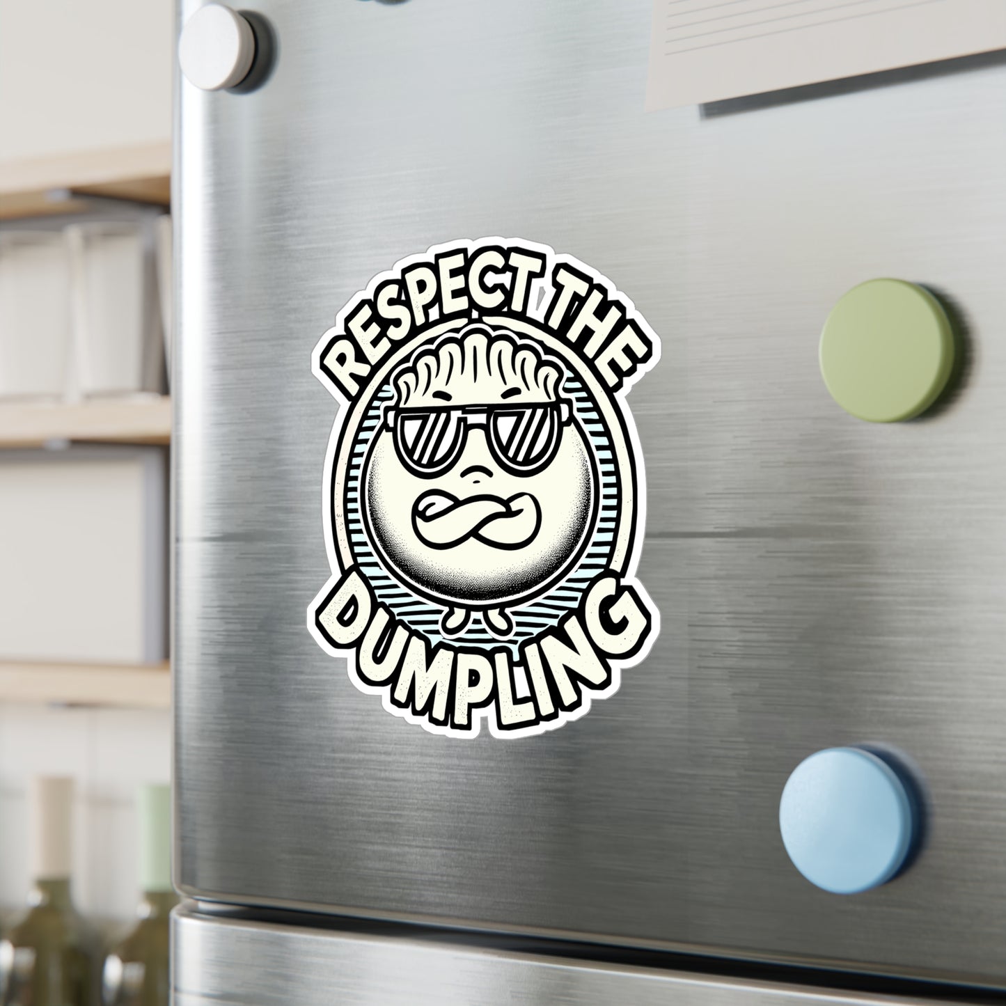 Respect The Dumpling – Vinyl Dumpling Sticker for Laptop or Water Bottle | Funny Gift for Dumpling Lovers