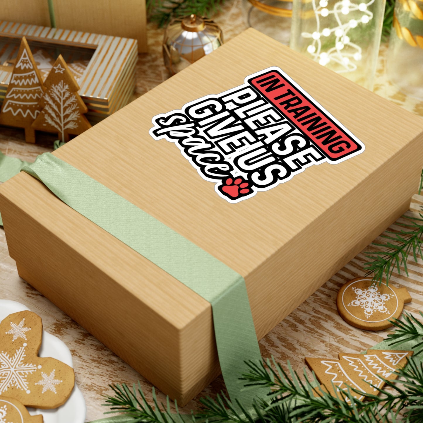 In Training Please Give Us Space | Dog-trainer Sticker | Agility Decals | Dog-groomer Laptop Sticker | Dog-trainer Gift | Agility Gift