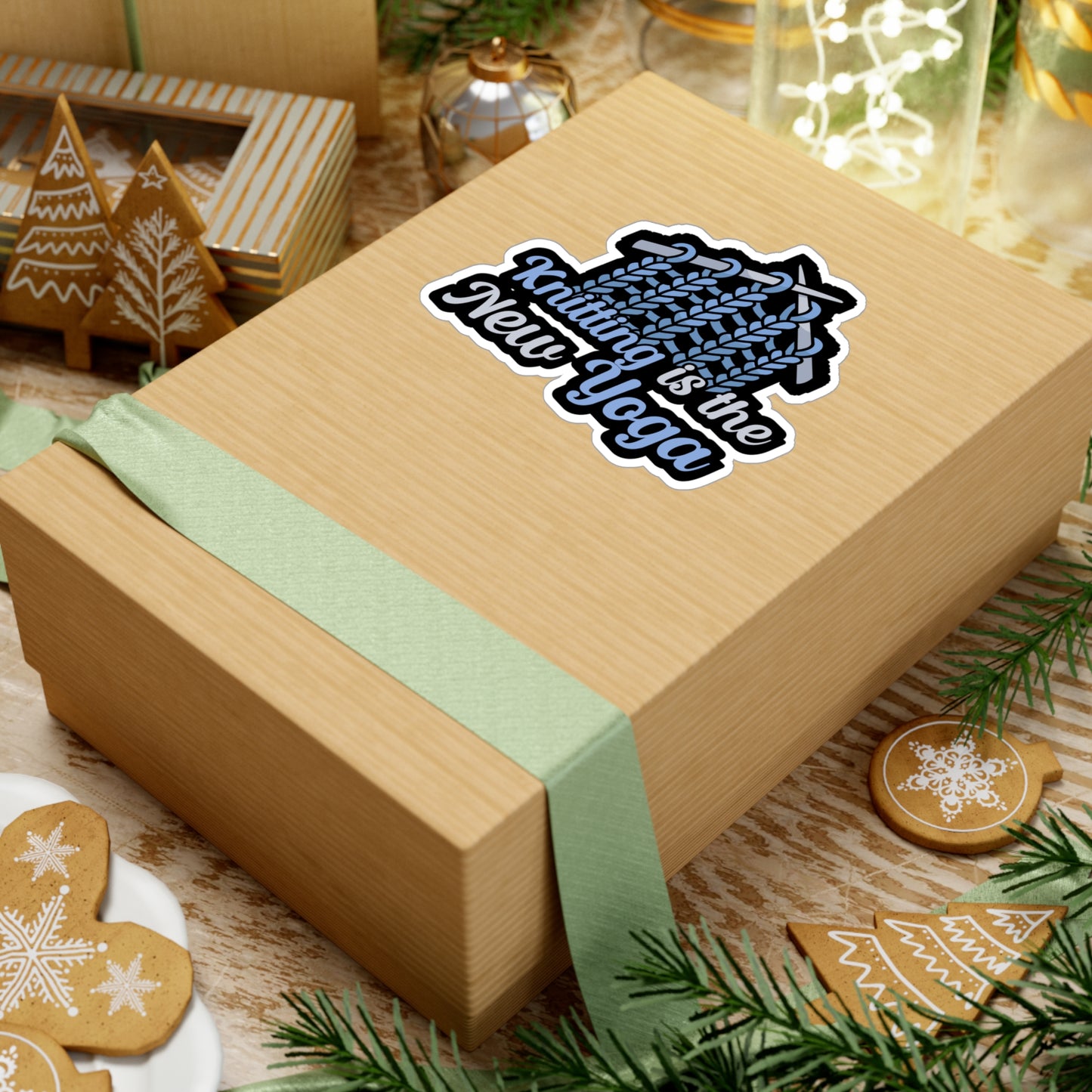 Knitting is the new Yoga - Crocheting Sticker for Wall, Laptop, Window, Truck, Car Crocheting Gift Vinyl Crocheter Decal Sticker