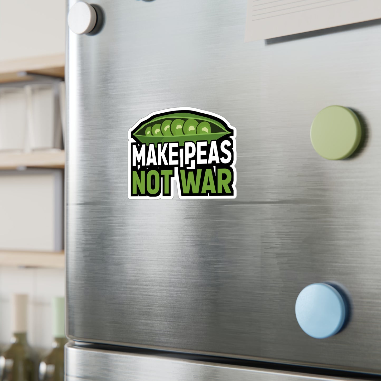 Make peas, not war - Plant-based Sticker for Laptop Sticker. Water Bottle Sticker, Vinyl Vegan Decal - Plant-based Gift