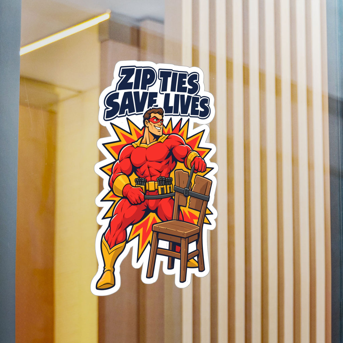 Upcycling Sticker - Zip Ties Save Lives, Recycling Art for Sustainability Fans, Laptop and Water Bottle Decals