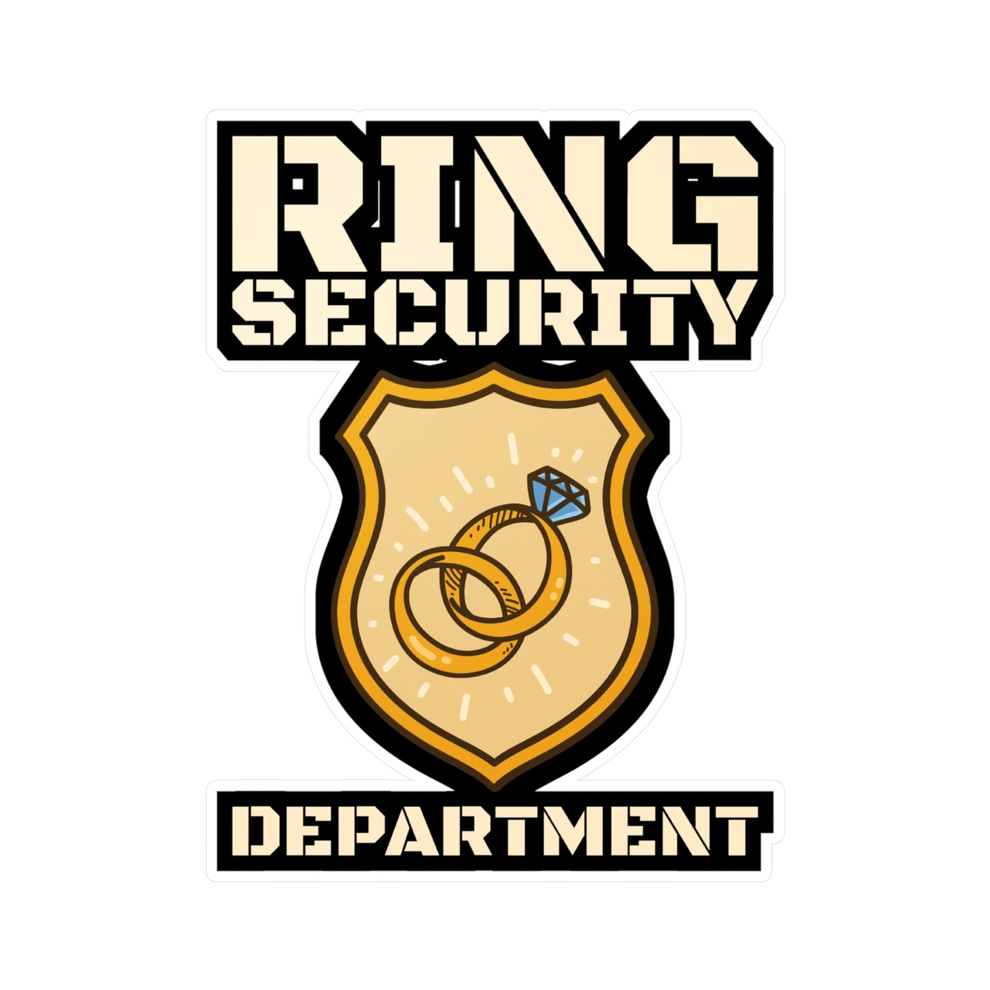 Ring Security Department - Ring-bearer Sticker for Laptop Sticker. Water Bottle Sticker, Vinyl Excavator Decal - Ring-bearer Gift
