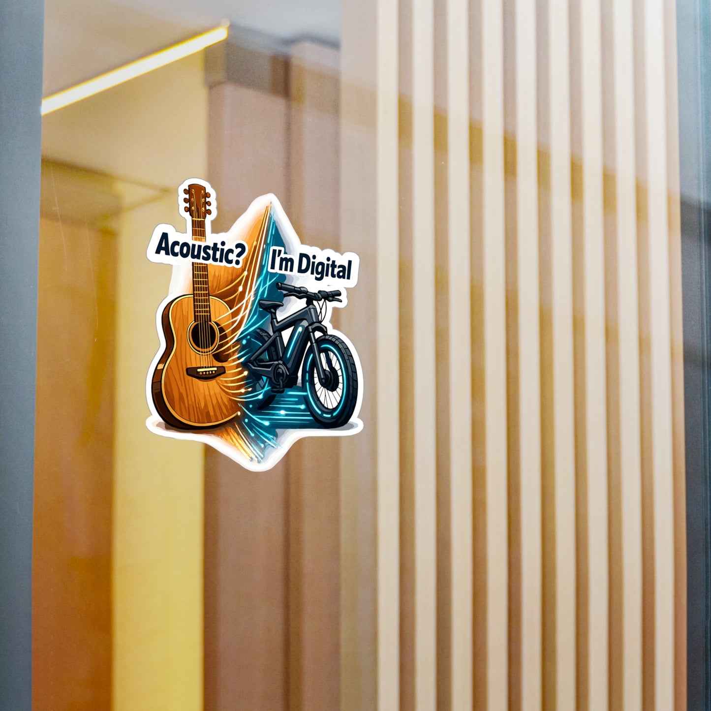 E-Bike Sticker Acoustic? I’m Digital Funny E Cycling Electric Bike Decals Waterproof Vinyl Sticker for Laptop Water Bottle