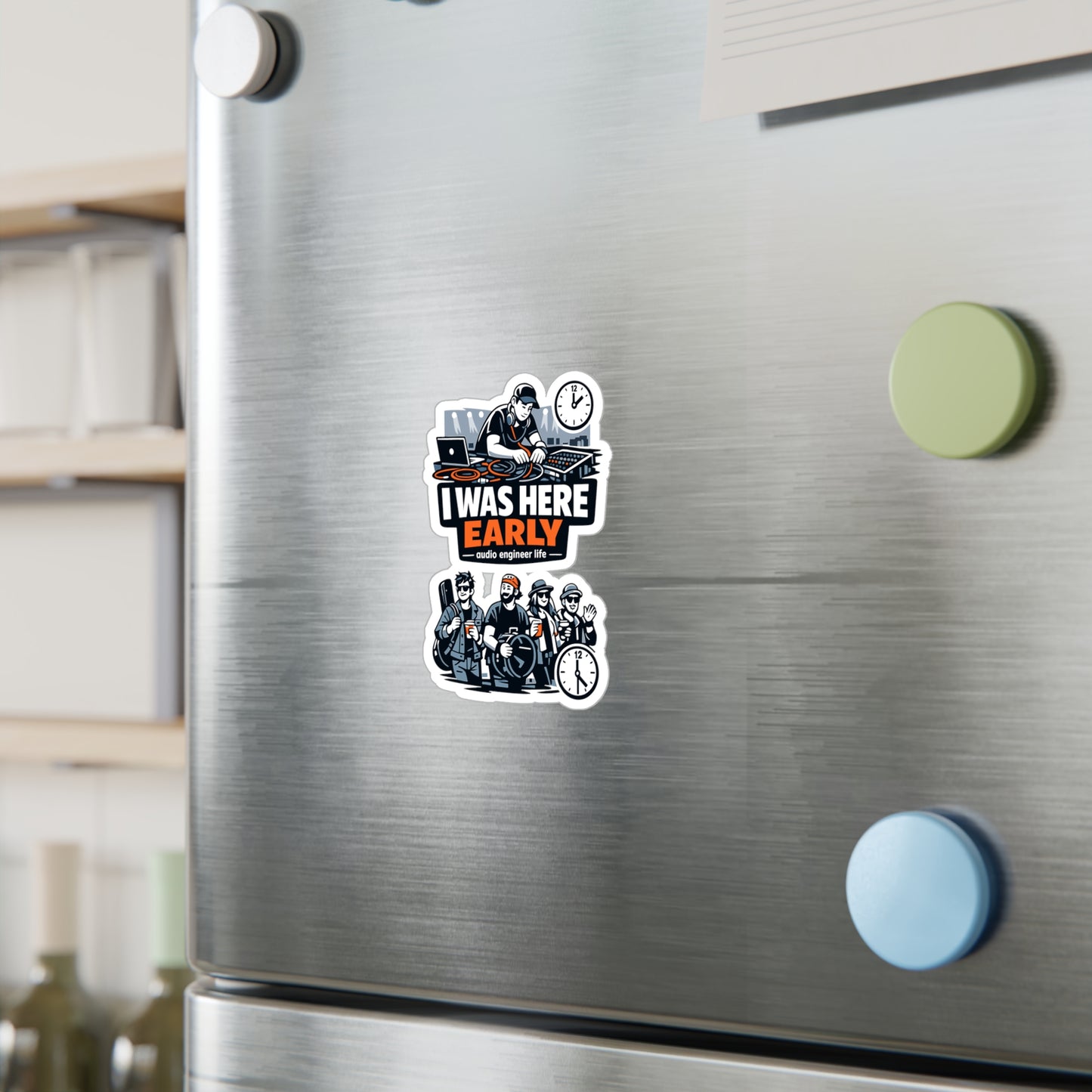 Audio Engineer Sticker I Was Here Early Funny Sound Engineer Decals Waterproof Vinyl for Laptop Water Bottle Audio Technician