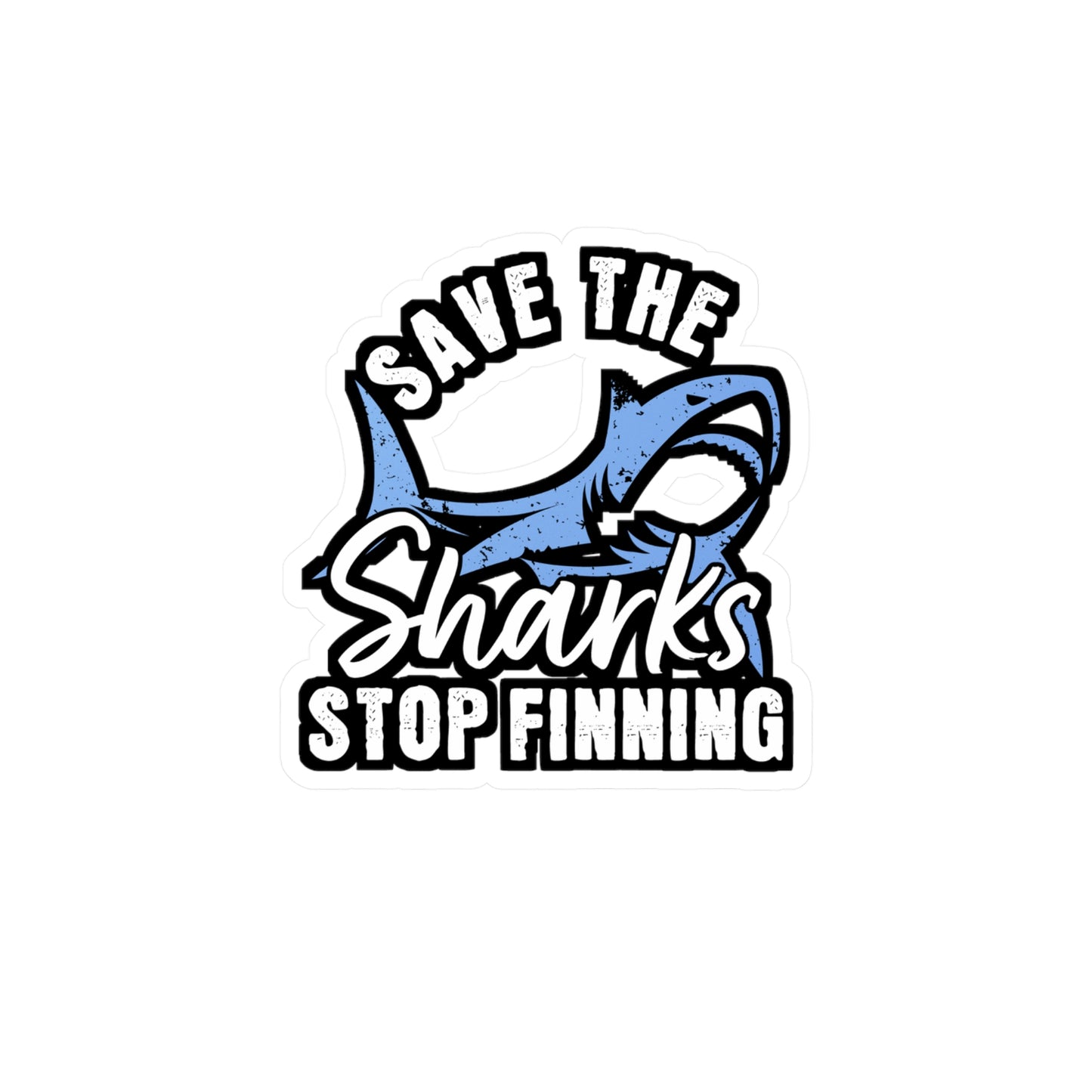 Save The Sharks Stop Finning - Sharks Sticker for Laptop Sticker. Water Bottle Sticker, Vinyl Marine Decal - Sharks Gift