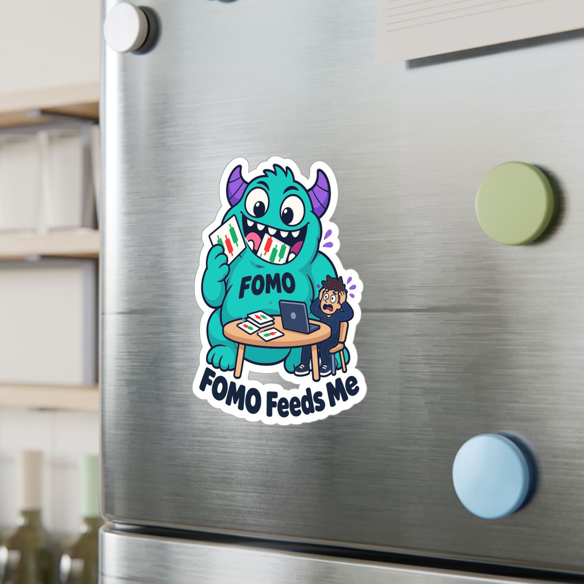 Day Trading Sticker - FOMO Feeds Me Trader Decals for Stock Market and Forex Fans, Laptop or Water Bottle