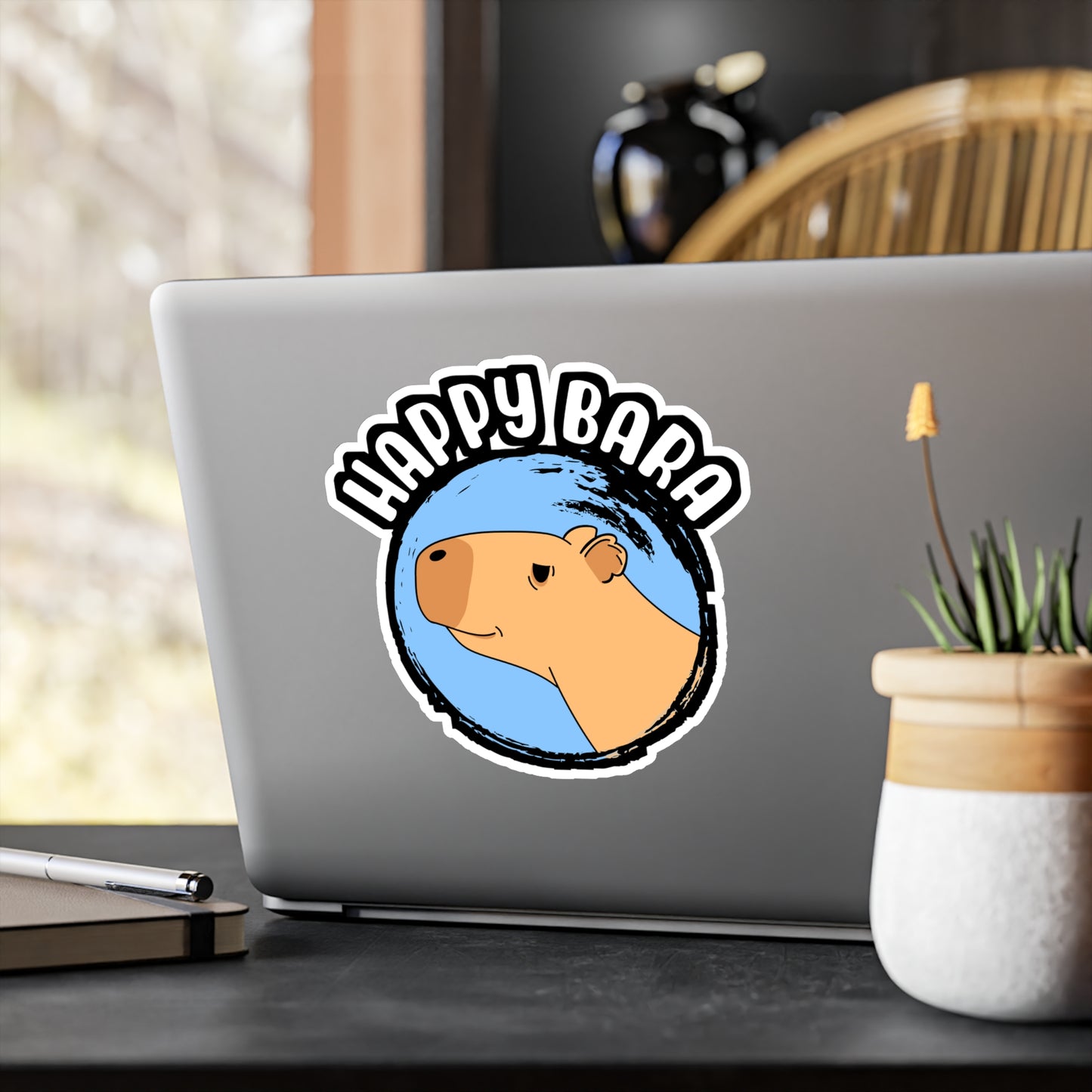 Happy Bara | Capybara Sticker | Capy Decals | Rodent Laptop Sticker | Capybara Gift | Capy Gift
