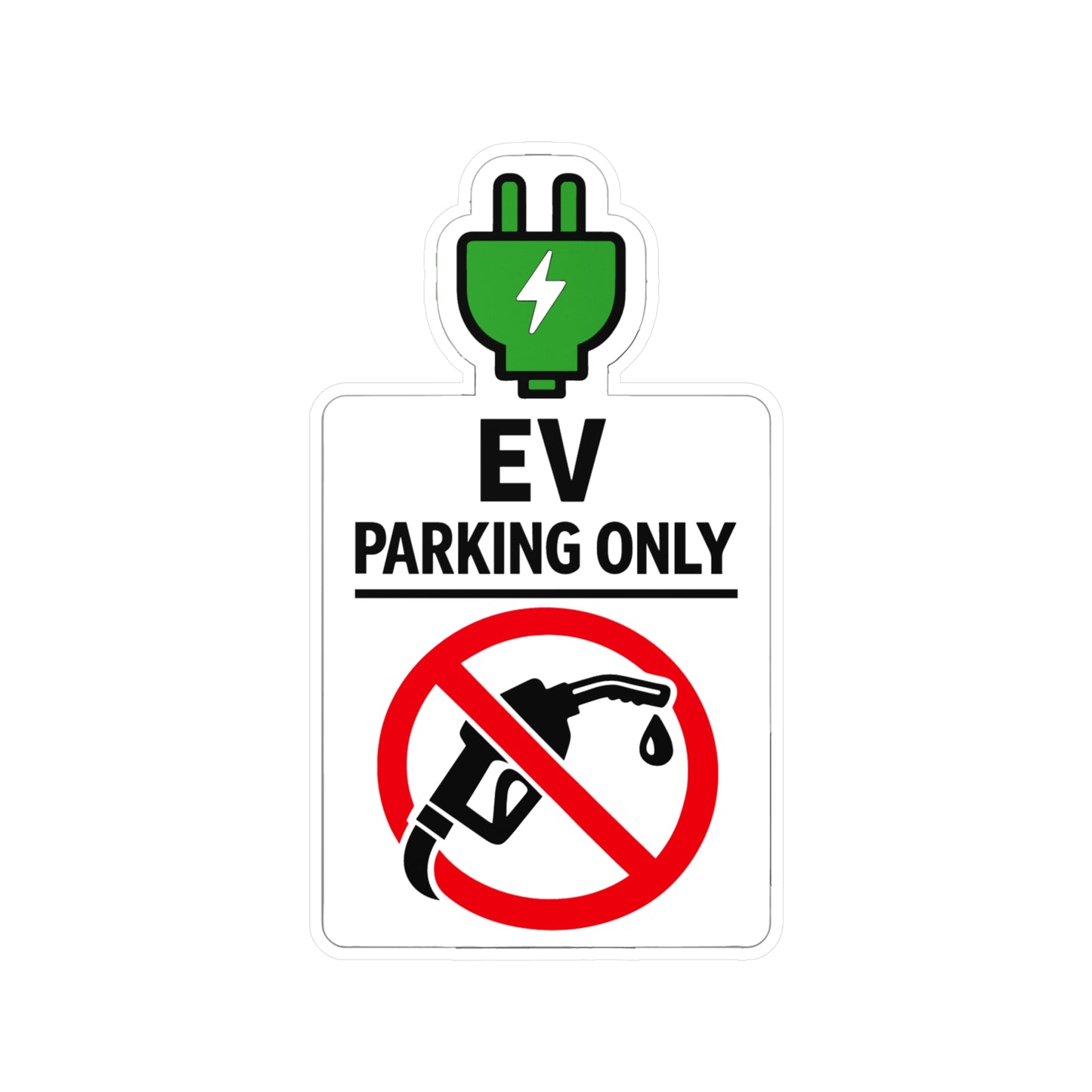 Electric Car Sticker EV Parking Only Decals, Waterproof Vinyl for Laptop Water Bottle, Electric Vehicle Rechargeable Battery Design