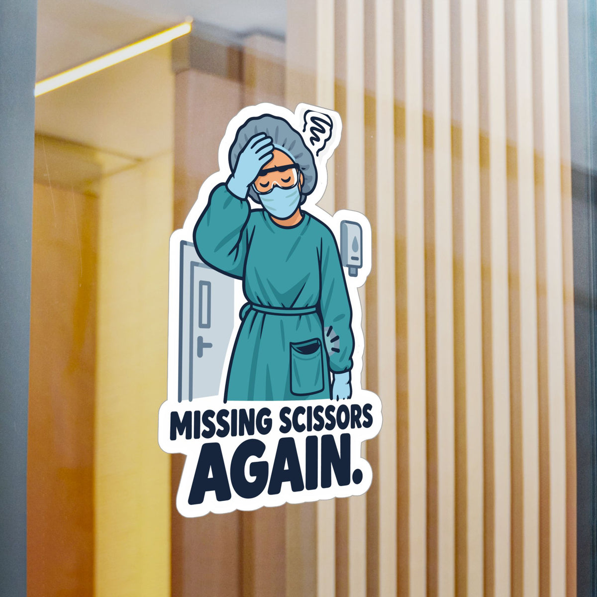 Nurse Sticker – Missing Scissors Again Funny Nursing Student Vinyl Decals for Laptop and Water Bottle