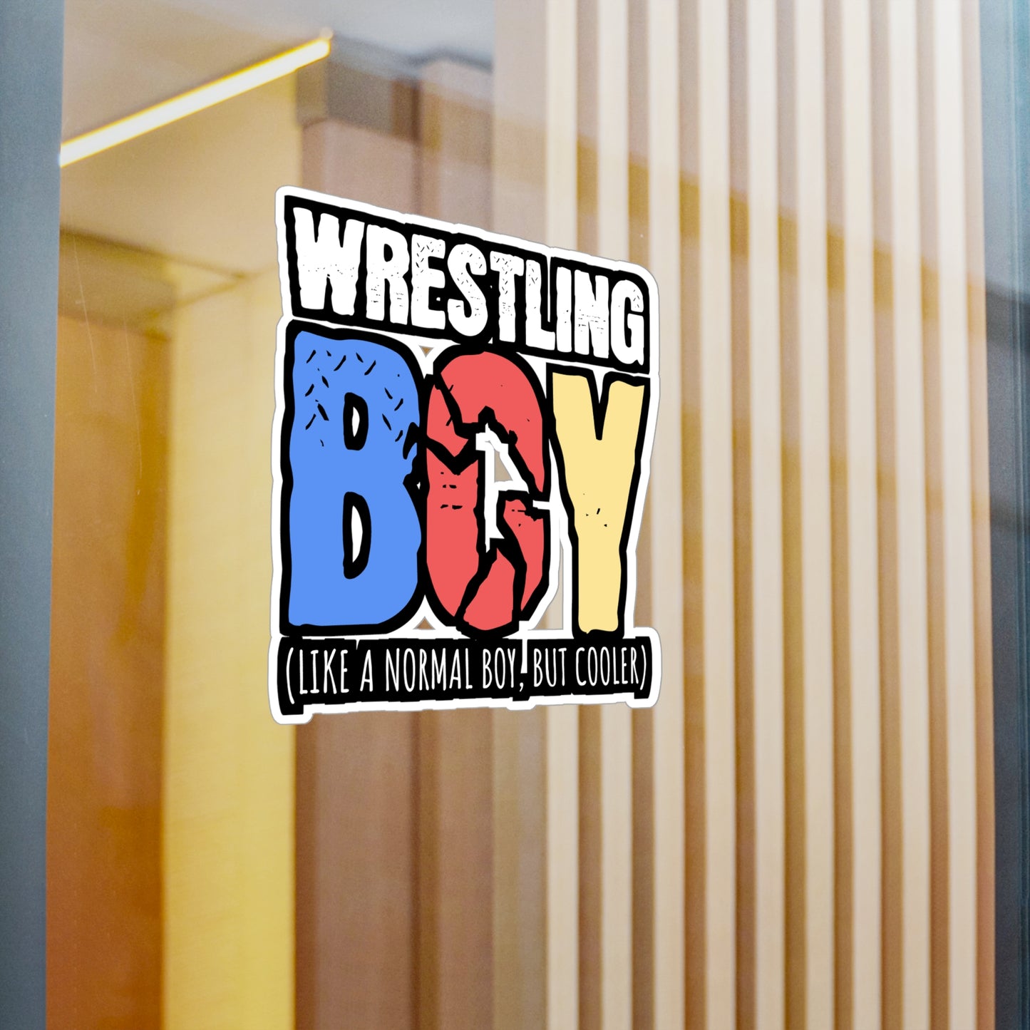 Wrestling Boy - Wrestle Sticker for Car Window Laptop Sticker. Water Bottle Sticker, Vinyl Wrestling Decal, Offense Sticker - Wrestle Gift