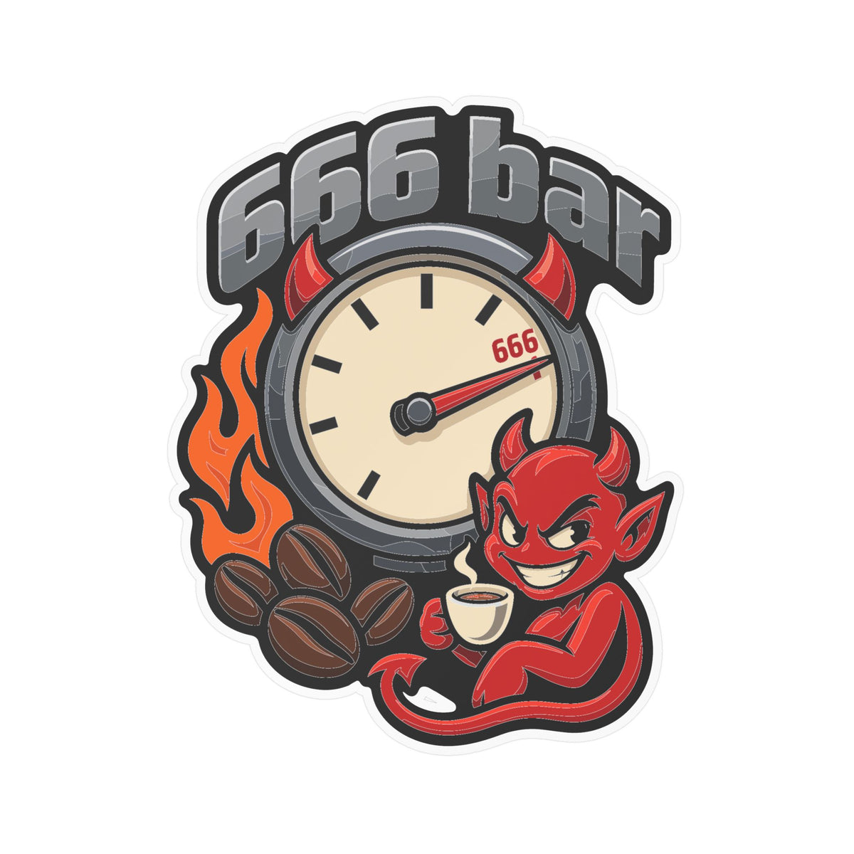 Espresso Sticker 666 bar - Coffee Decals for Grinder and Digital Scale