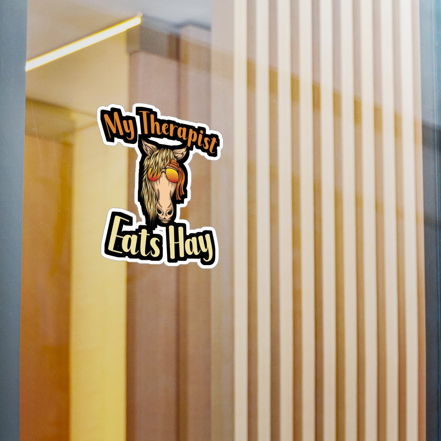 My Therapist Eats Hay - Horse Sticker for Wall, Laptop, Window, Truck, Car Horse Gift Vinyl Barn Decal Sticker