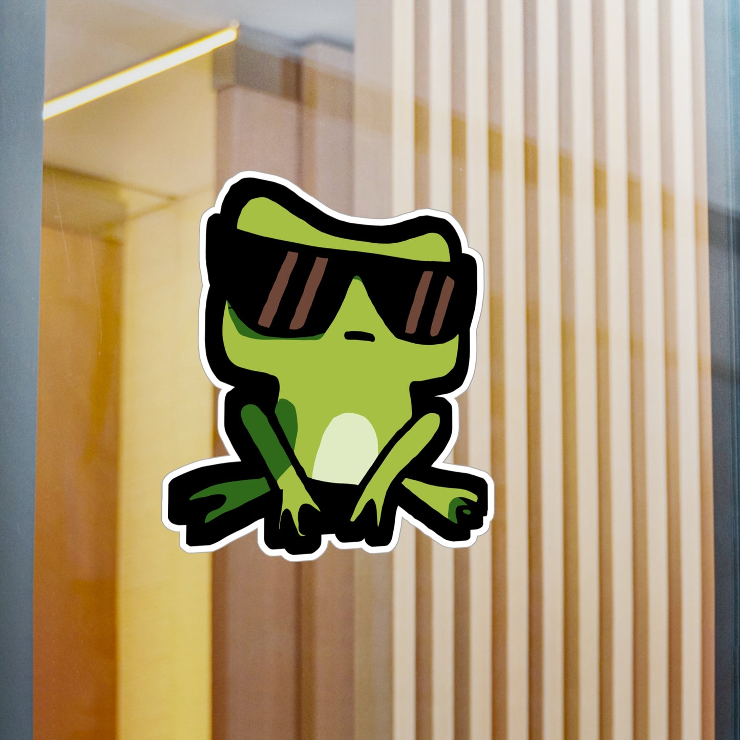 Frog with Sunglasses - Frog Sticker for Car Wall Window Laptop Sticker. Water Bottle Sticker, Vinyl Sunglasses Decal, Cool Sticker - Frog Gift