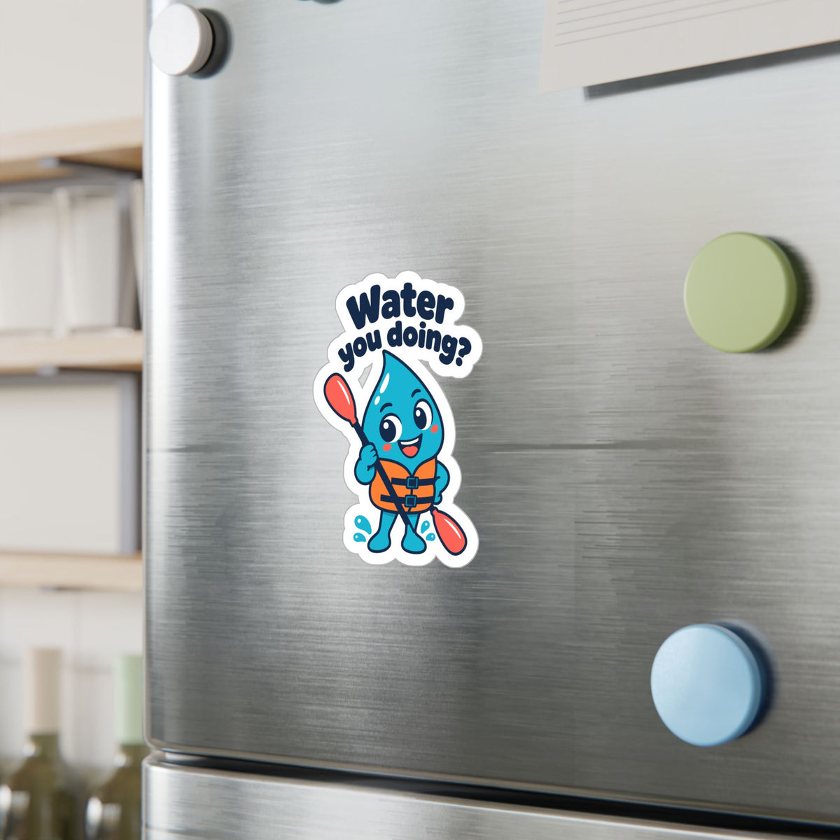 Kayak Sticker "Water you doing?" – Funny Kayaking and Rowing Decals for a Kayaker's Laptop or Water Bottle