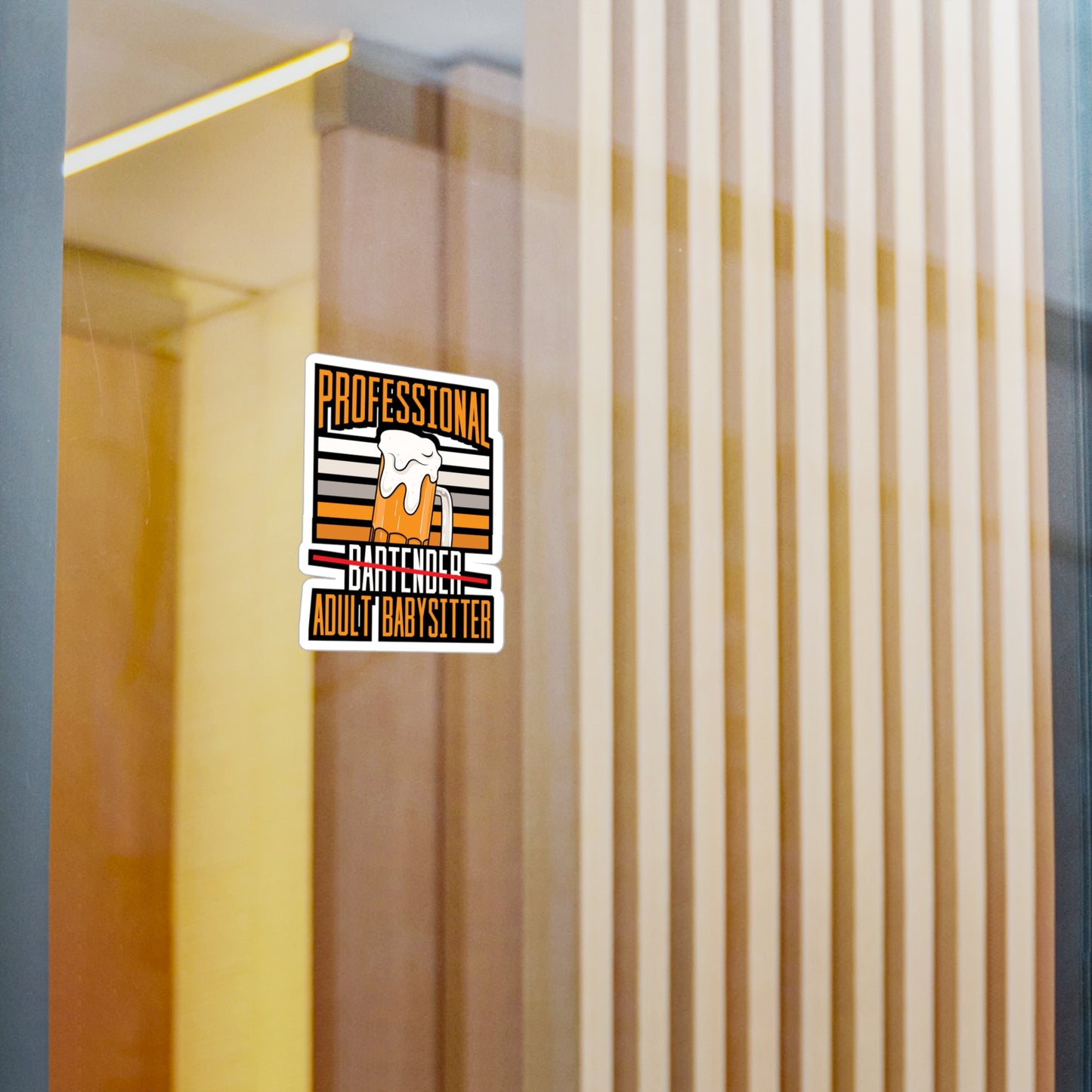 Professional Bartender Adult Babysitter - Bartender Sticker for Laptop Sticker. Water Bottle Sticker, Vinyl Tip Decal - Bartender Gift