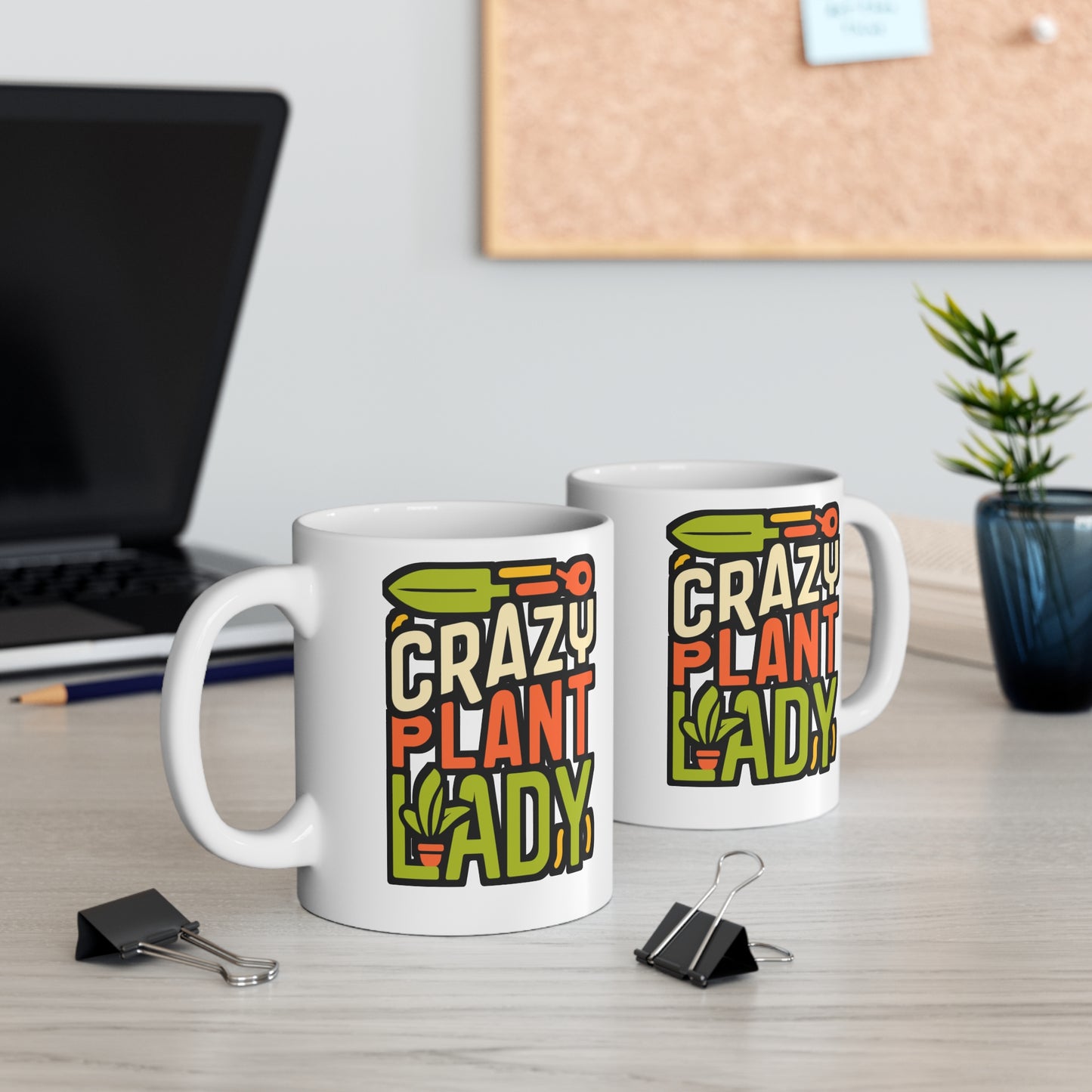 Crazy Plant Lady - Gardening Mug for Coffee 11oz. Gardening Cup, White ceramic, Landscaper Mug, Lawn-mower Tea Cup - Gardening Gift