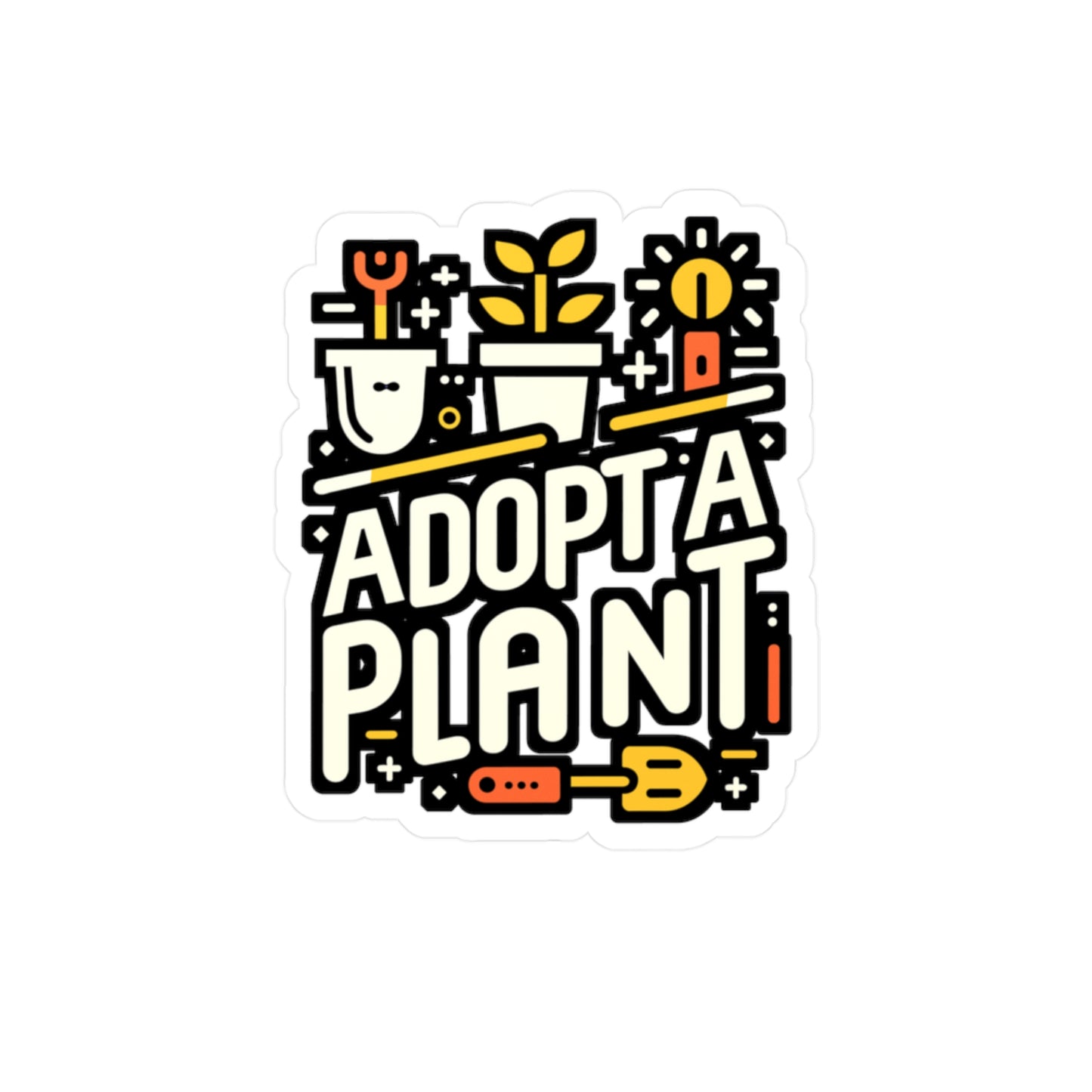 Adopt a Plant - Gardening Sticker for Laptop Sticker. Water Bottle Sticker, Vinyl Landscaper Decal - Gardening Gift