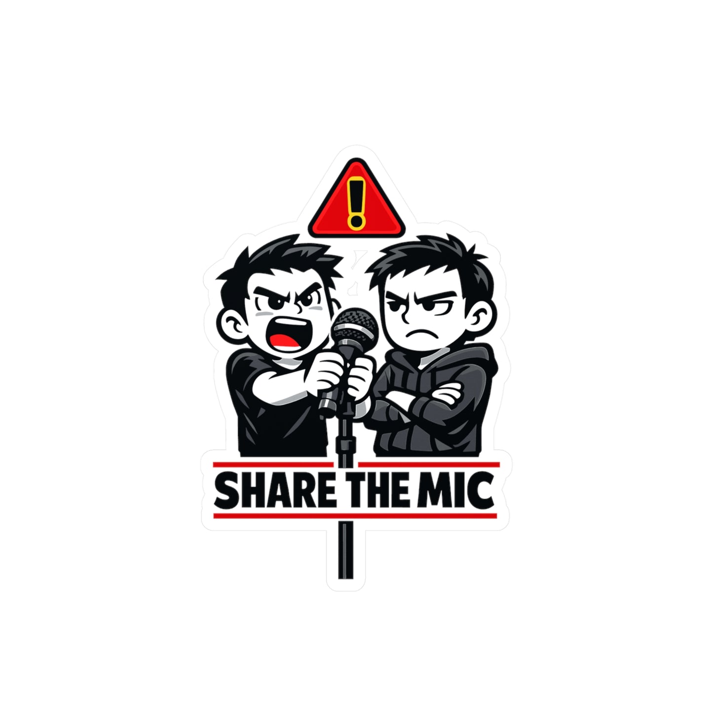 Karaoke Sticker "Share the Mic" Vinyl Decals for Laptop or Water Bottle, Waterproof Music Party Beer Booze Design