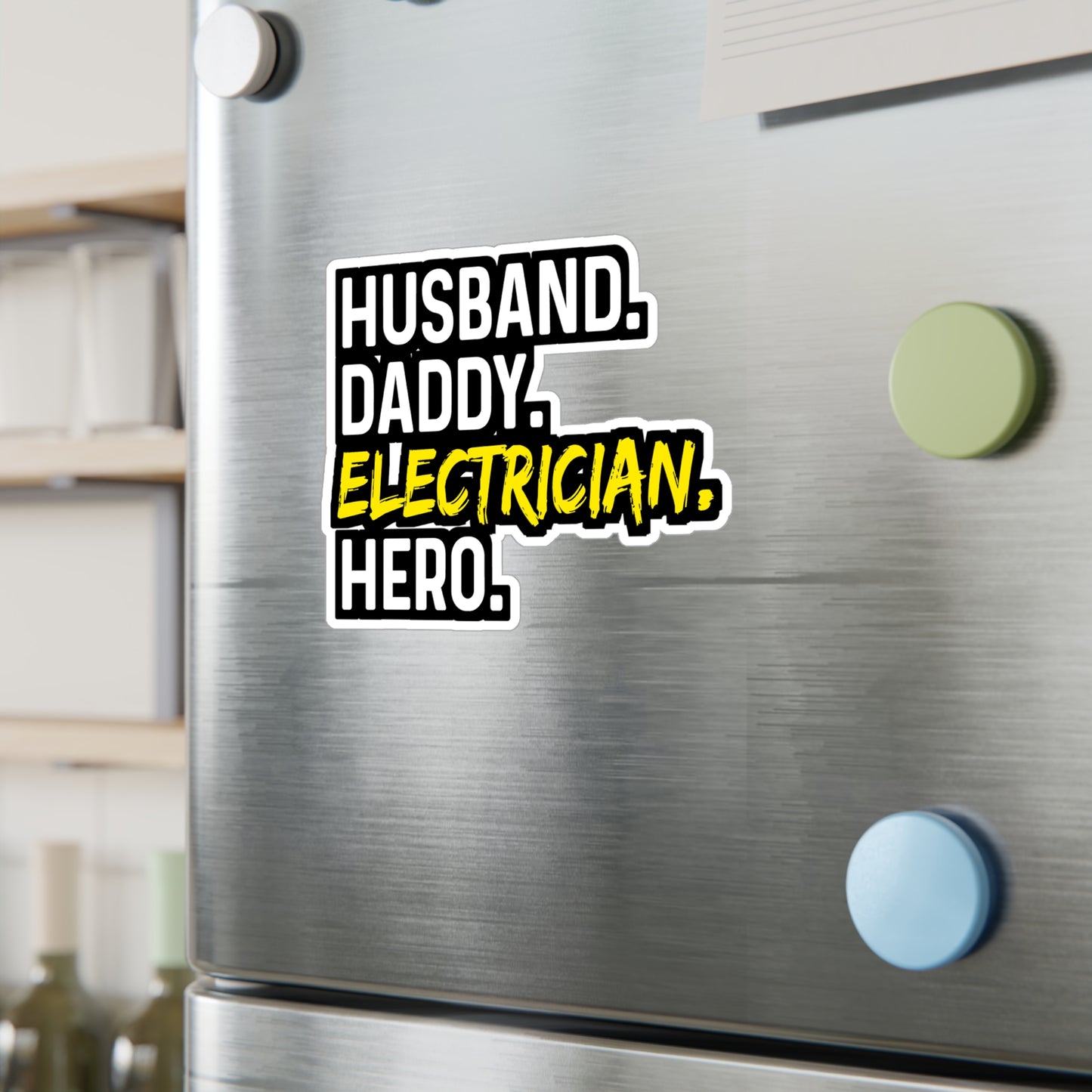 Husband Daddy Electricia Hero - Electrician Sticker for Wall, Laptop, Window, Truck, Car Electrician Gift Vinyl Stripper Decal Sticker
