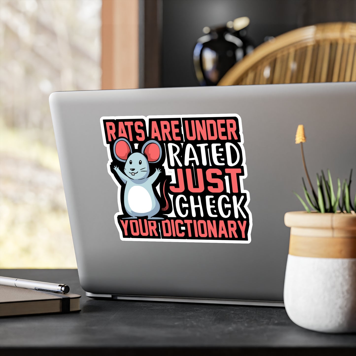 Rats Are Under Rated Just Check Your Dictionary - Rat Sticker for Laptop Sticker. Water Bottle Sticker, Vinyl Rats Decal - Rat Gift