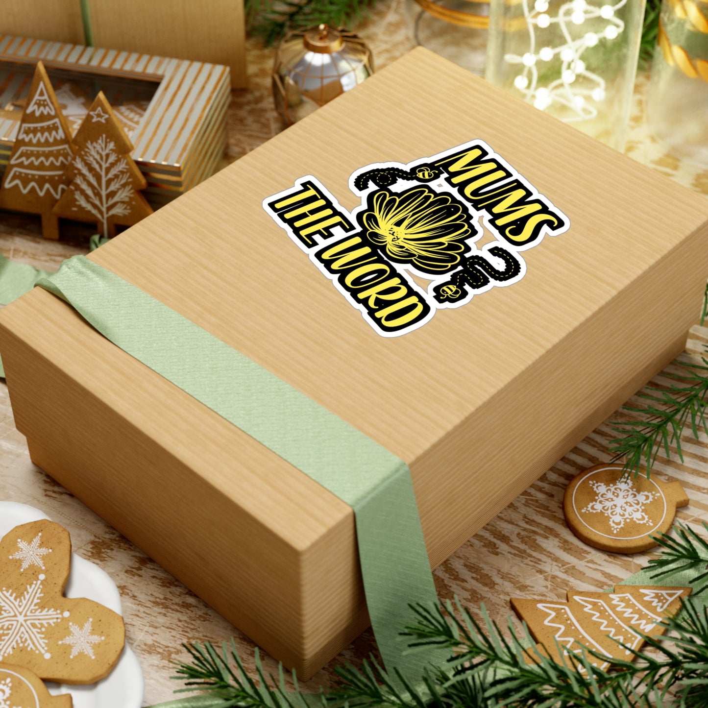 Mums the Word - Flower Sticker for Wall, Laptop, Window, Truck, Car Flower Gift Vinyl Flowers Decal Sticker