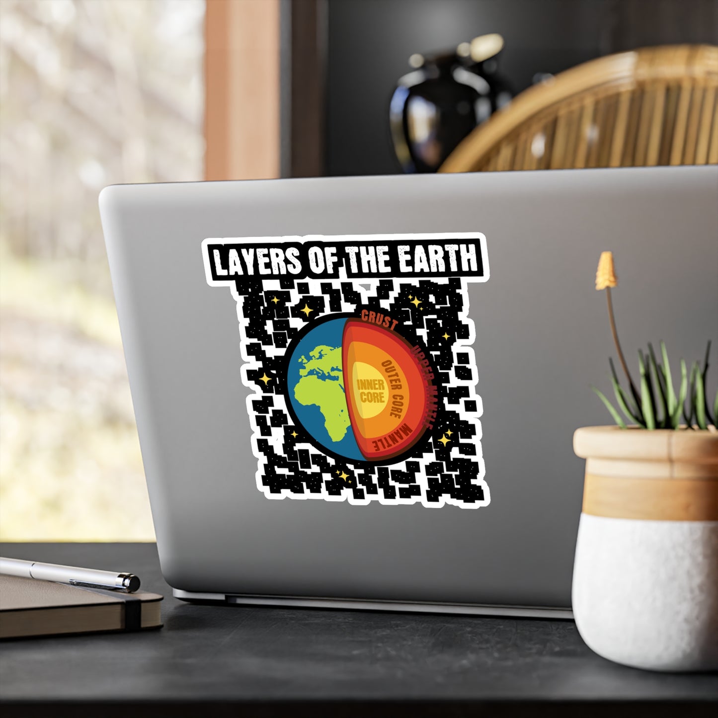 Layers of the Earth - Geology Sticker for Laptop Sticker. Water Bottle Sticker, Vinyl Geologist Decal - Geology Gift