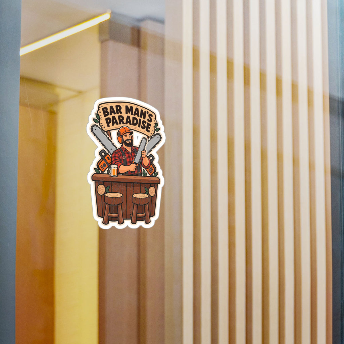 Tree Sticker "Bar Man's Paradise" for a Tree Worker or Branch Manager - Laptop and Water Bottle Decals