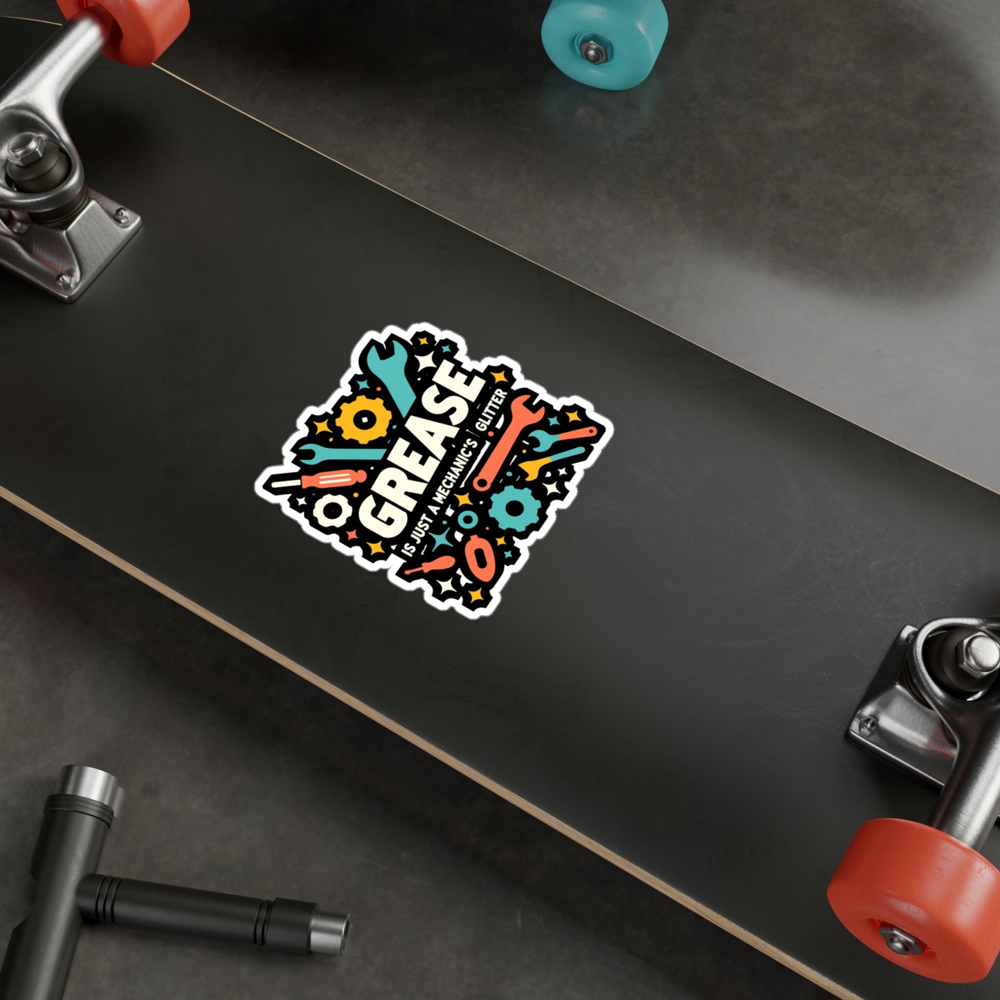 Grease is just a mechanic's glitter - Auto-mechanic Sticker for Laptop Sticker. Water Bottle Sticker, Vinyl Mechanic Decal - Auto-mechanic Gift