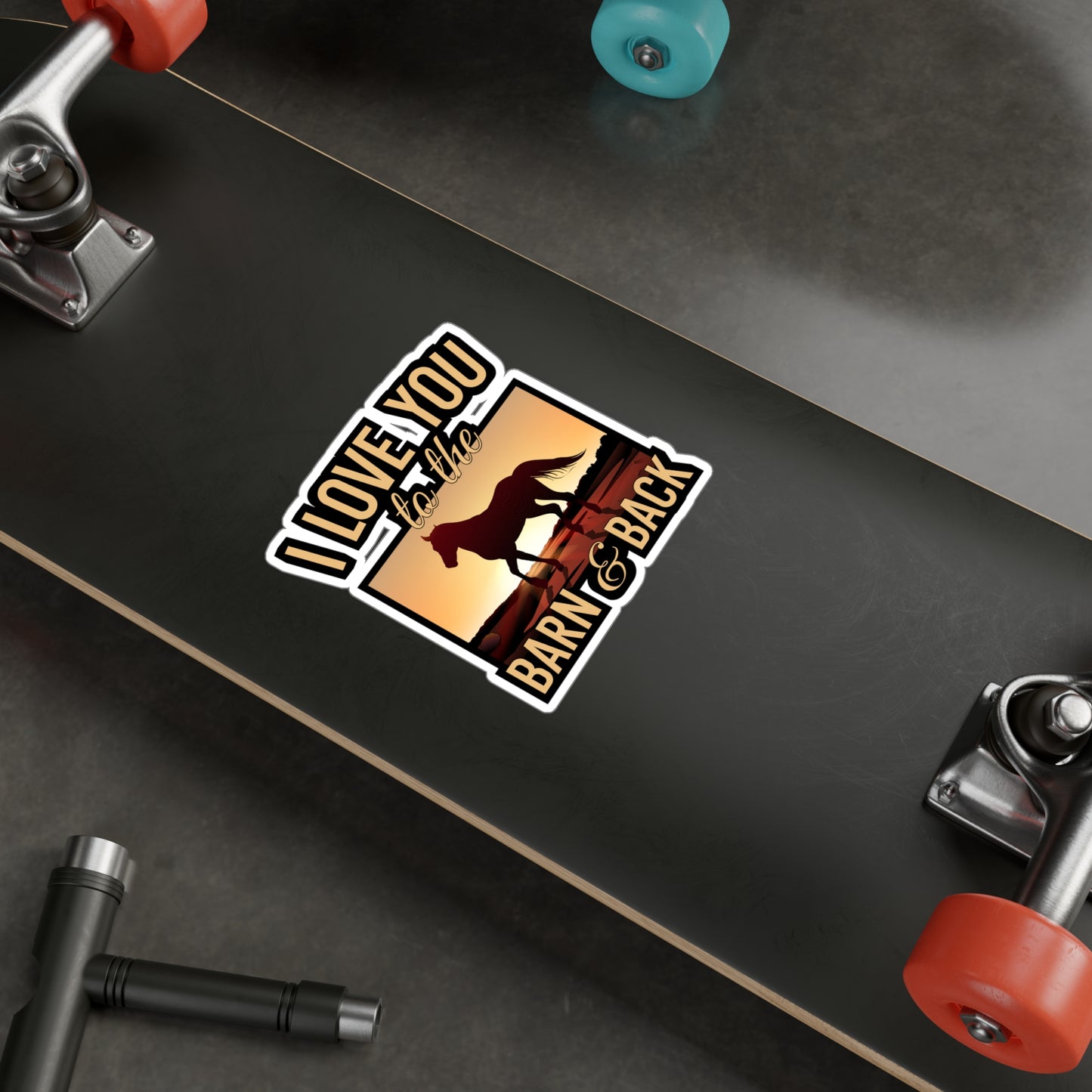 I Love You To The Barn And Back - Horse Sticker for Car, Wall, Laptop, Window, Truck Horse Gift Vinyl Barn Decal Sticker