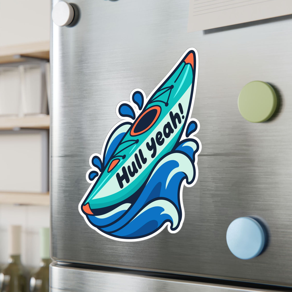 Kayak Sticker Hull Yeah – Funny Kayaking Decals for Kayakers and Rowing Fans, Laptop or Water Bottle