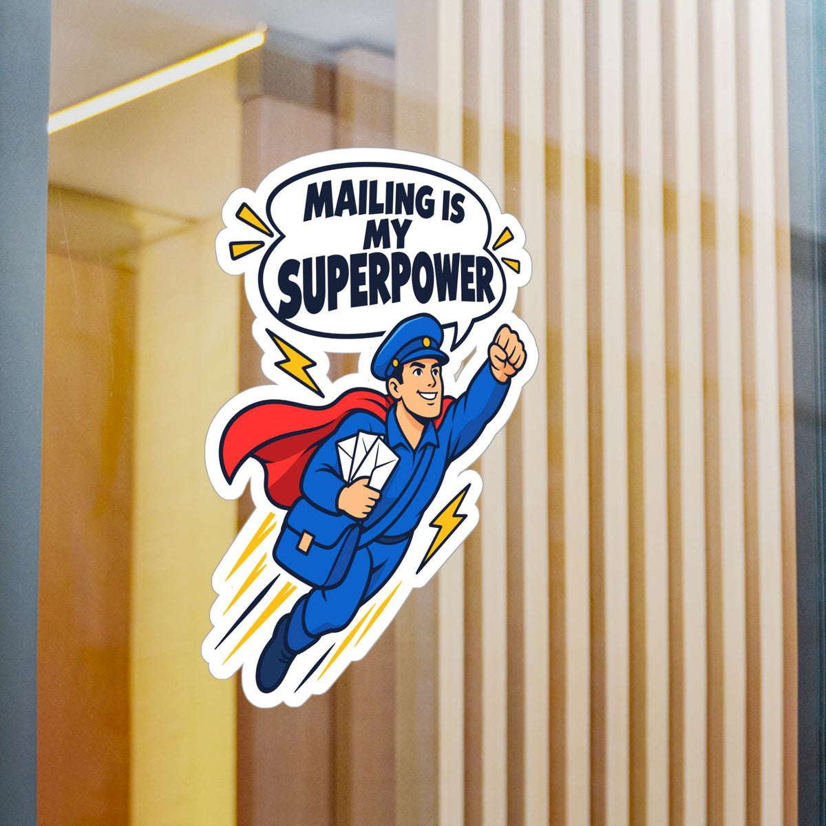 Postal Worker Sticker, "Mailing is My Superpower" Decals for Laptop, Water Bottle, Waterproof Vinyl Gift