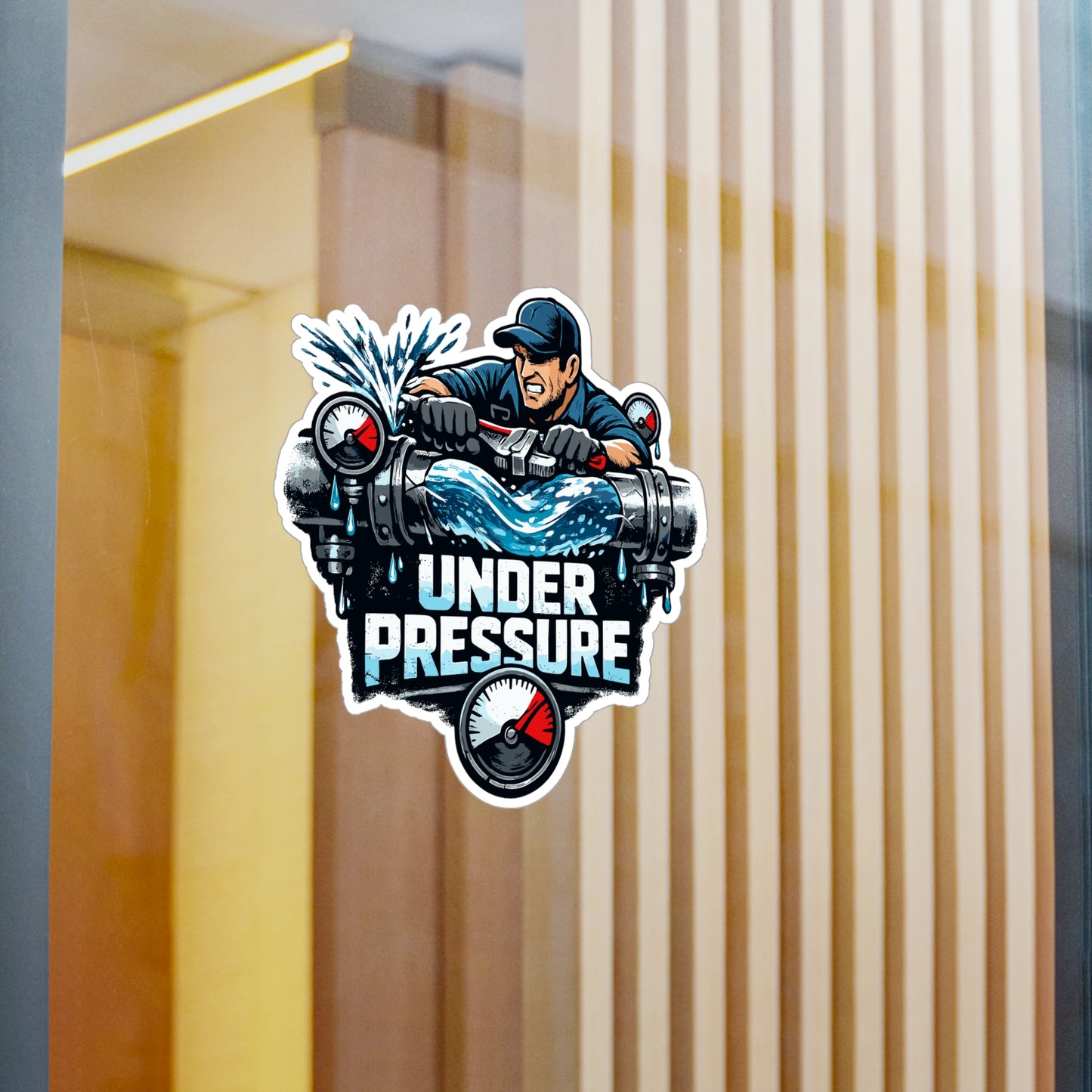 Plumber Sticker Under Pressure Funny Plumbing Design Vinyl Waterproof Decals for Laptop Water Bottle Pipefitter Steamfitter Gift