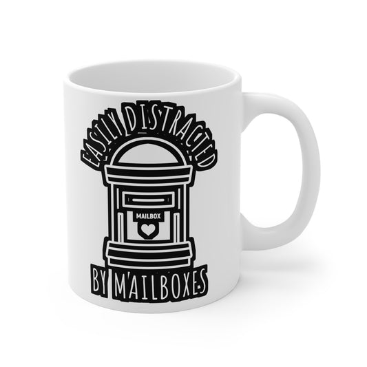 Easily Distracted By Mailboxes - Postal worker Mug for Coffee 11oz. Postal worker Cup, White ceramic, Funny postal worker Mug - Postal worker Gift