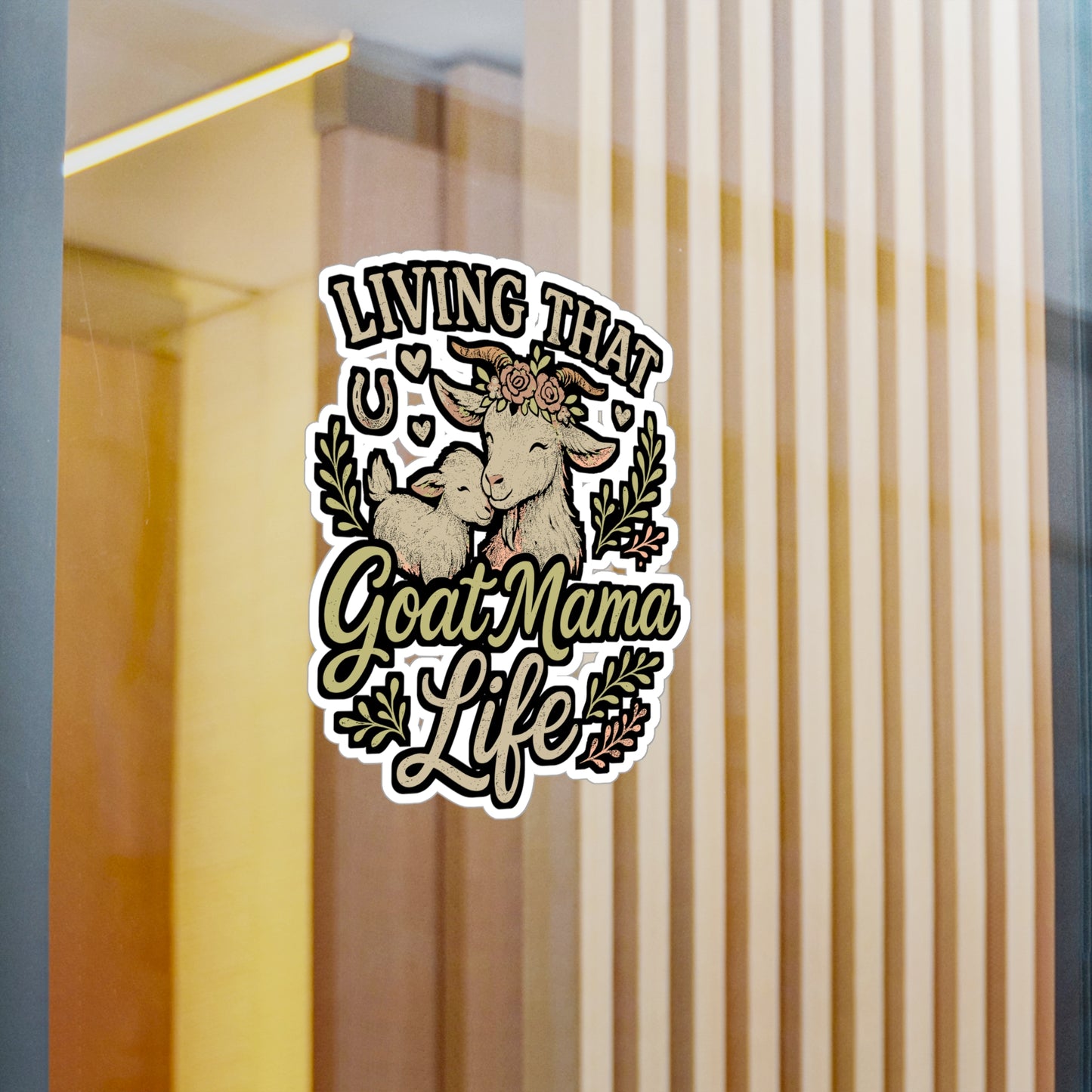 Living That Goat Mama Life – Funny Goat Sticker for Laptop or Water Bottle | Vinyl Farm Animal Decal, Goat Lover Gift