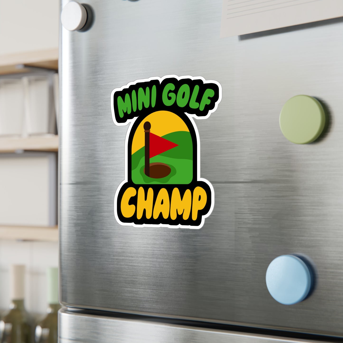 Mini Golf Champ - Golf Sticker for Wall, Laptop, Window, Truck, Car Golf Gift Vinyl Golfing Decal Sticker