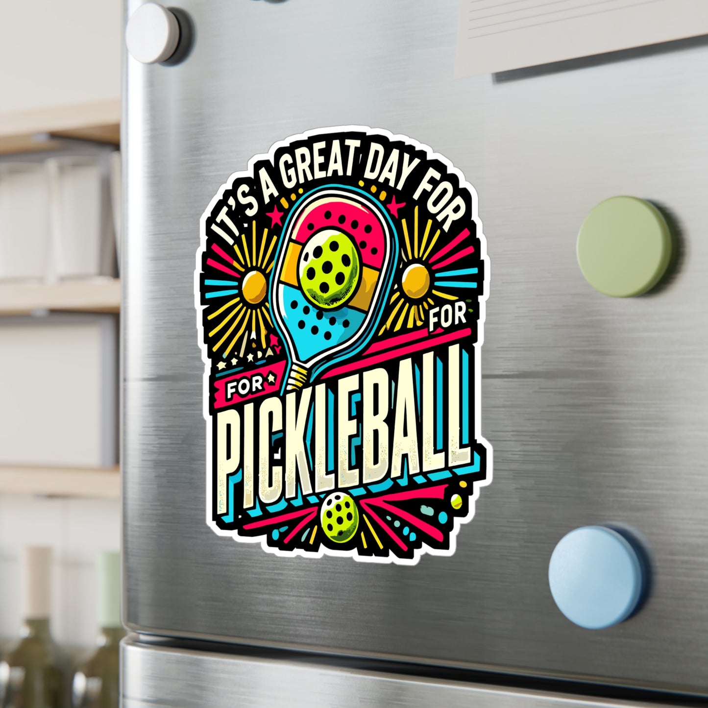 It's A Great Day For Pickleball - Pickleball Sticker for Laptop Sticker. Water Bottle Sticker, Vinyl Dink Decal - Pickleball Gift