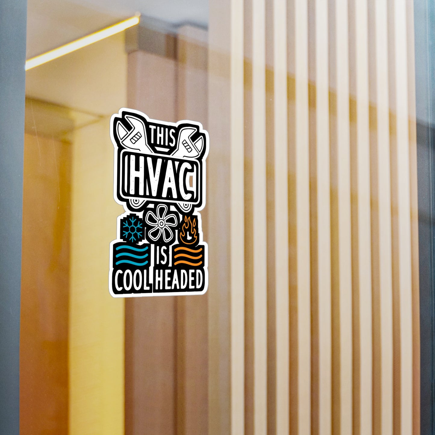 This HVAC Is Cool Headed - HVAC Sticker for Laptop Sticker. Water Bottle Sticker, Vinyl Air-conditioner Decal - HVAC Gift