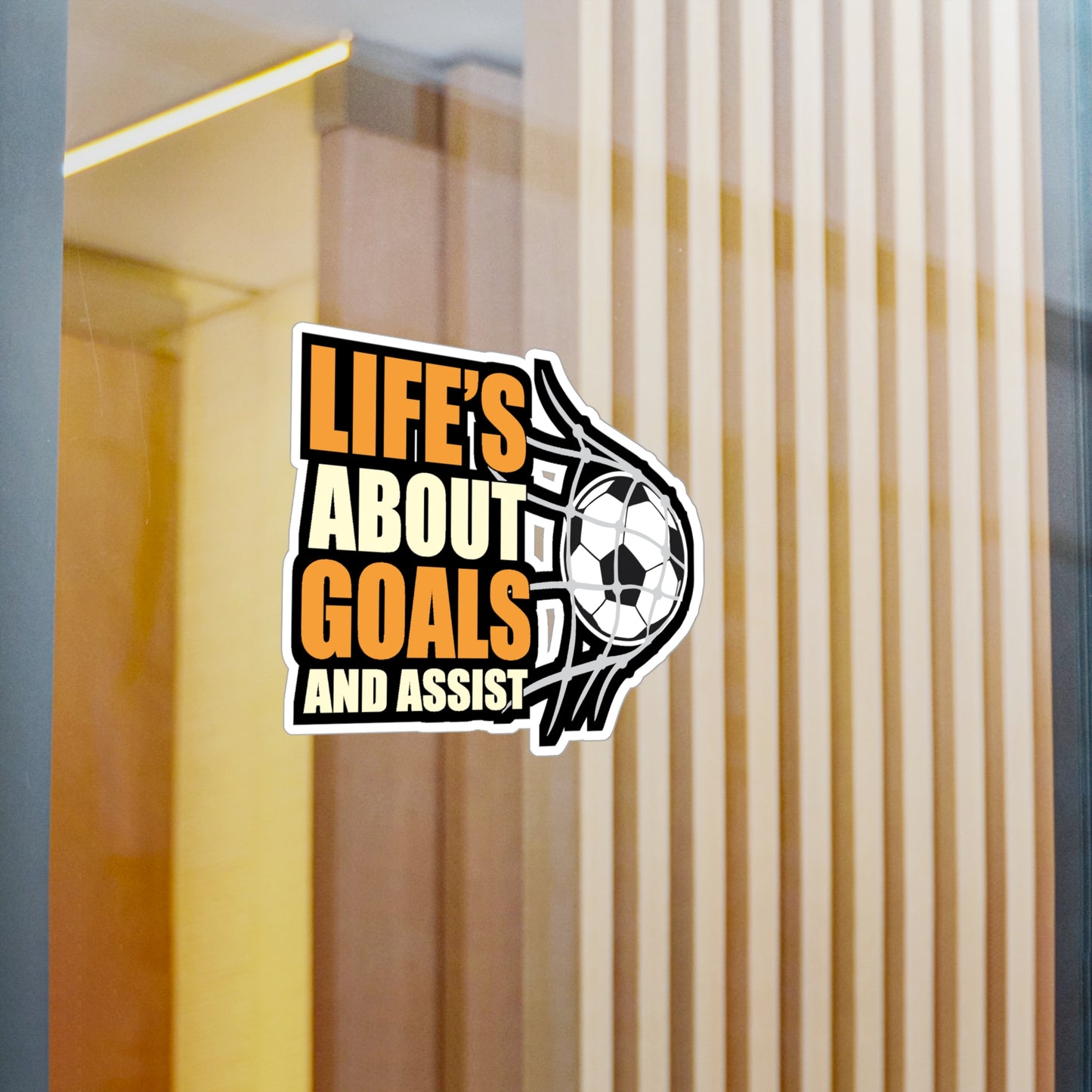 Lifes about goals and assist - Football Sticker for Car Window Laptop Sticker. Water Bottle Sticker, Vinyl  Decal,  Sticker - Football Gift