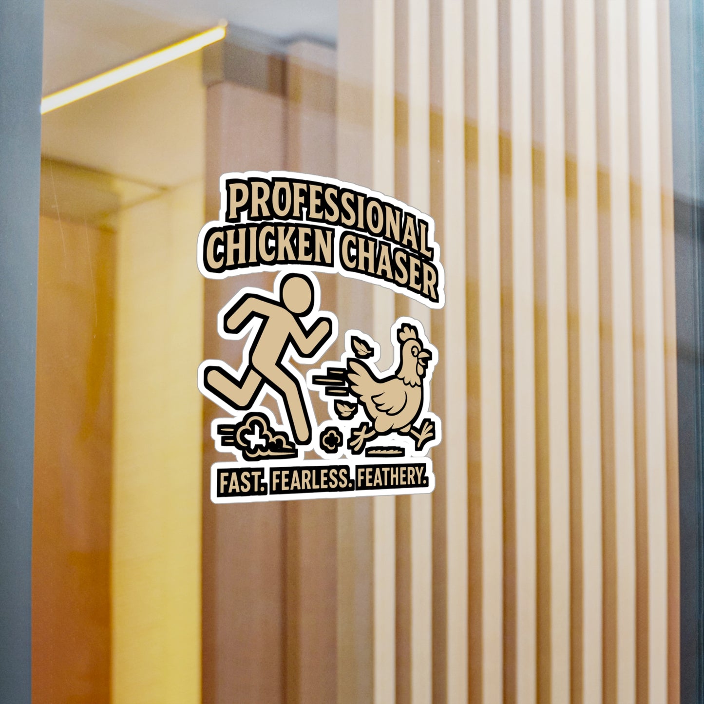 Professional Chicken Chaser – Funny Rooster Sticker for Laptop or Water Bottle | Farm Animal Gift Decal