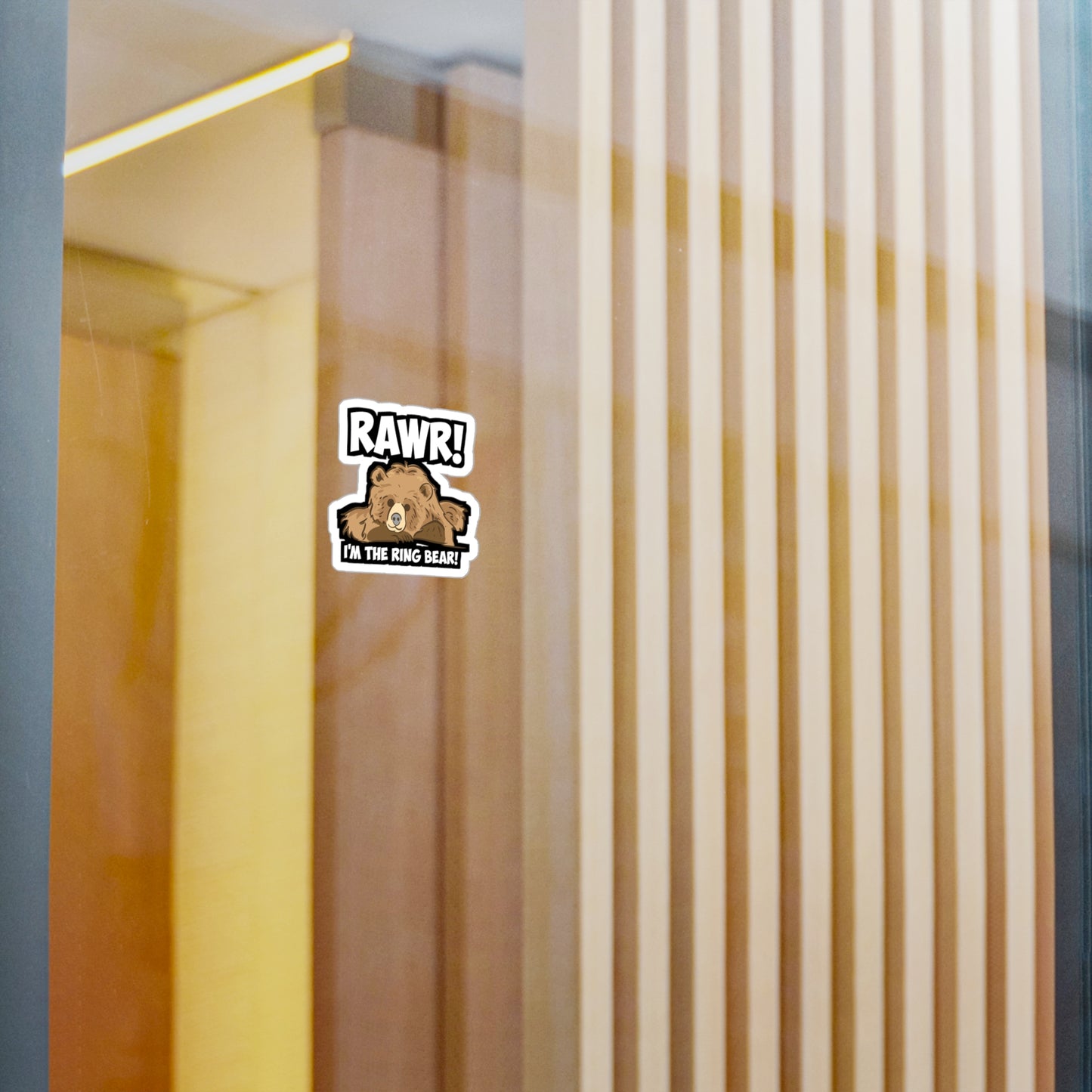 Rawr! I'm The Ring Bear! - Ring-bearer Sticker for Laptop Sticker. Water Bottle Sticker, Vinyl Excavator Decal - Ring-bearer Gift