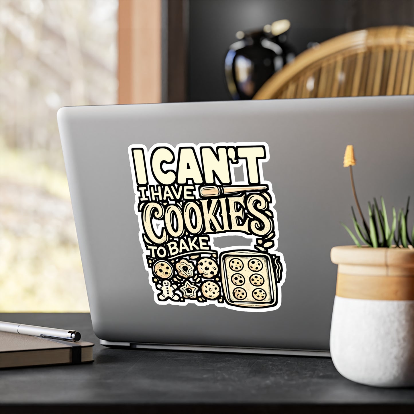 I Can't, I Have Cookies to Bake – Baking Sticker for Laptop or Water Bottle | Vinyl Whisk Decal | Fun Gift for Bakers
